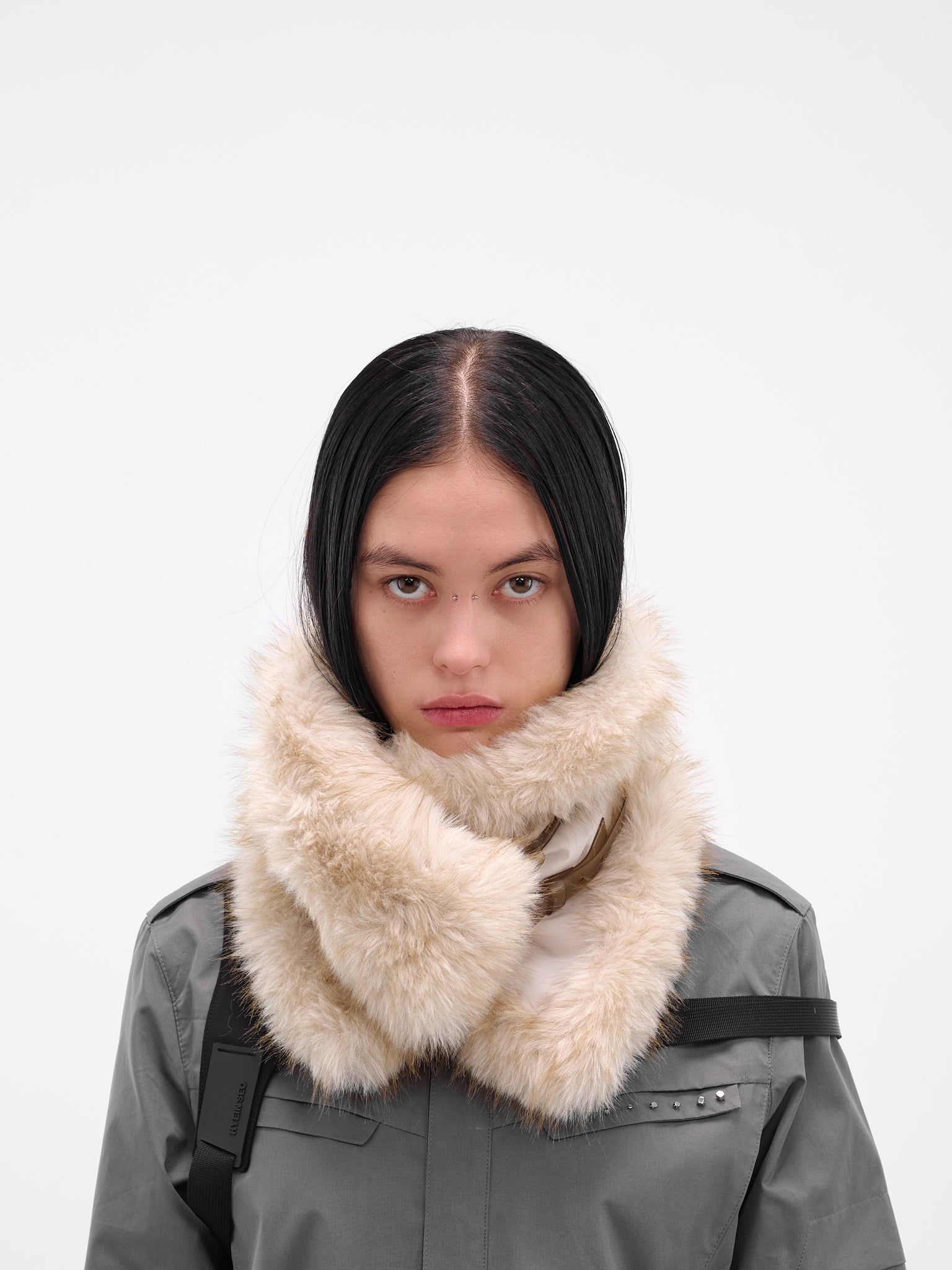 Beige Vegan Fur Neck Muffler (AC6BG-BEIGE)