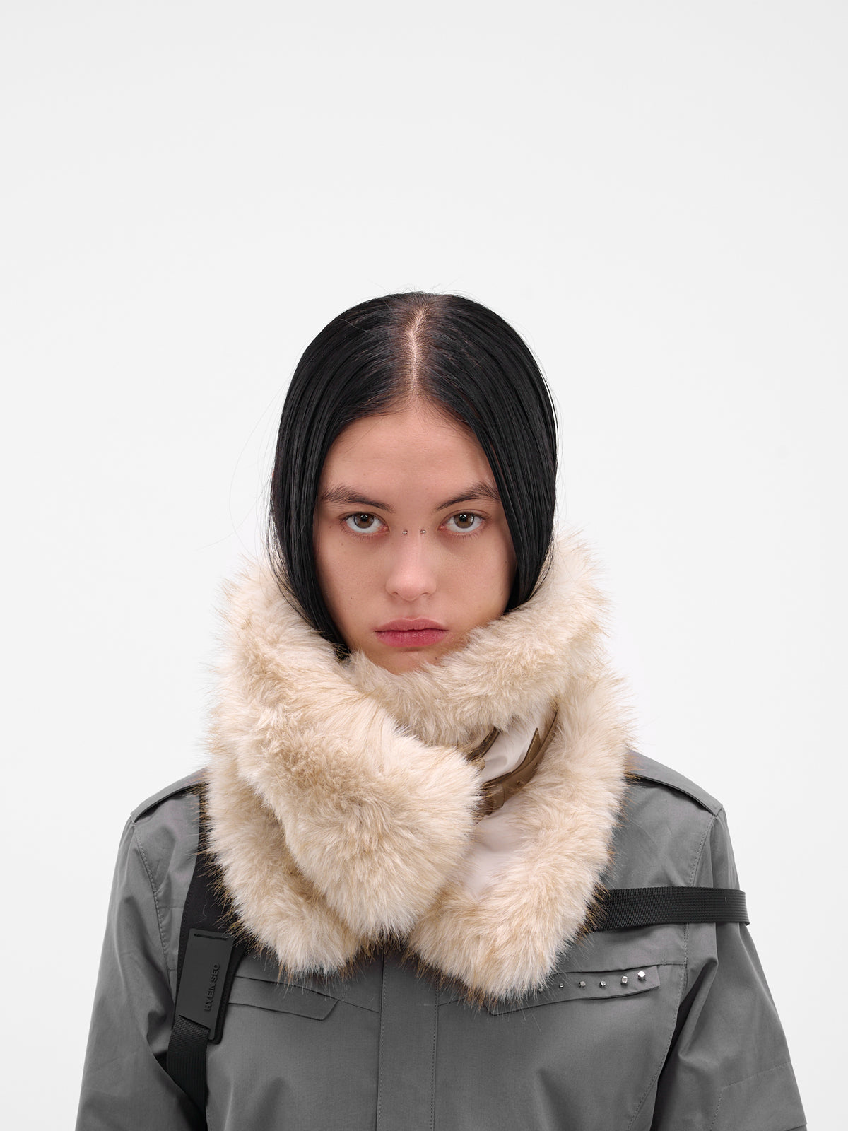 Beige Vegan Fur Neck Muffler (AC6BG-BEIGE)