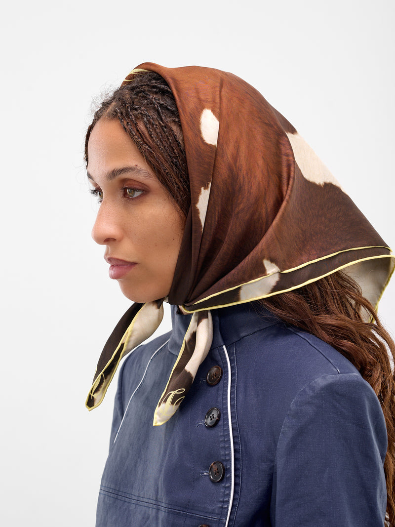 Brown Cow Print Silk Scarf (ACC-02-PRINT)