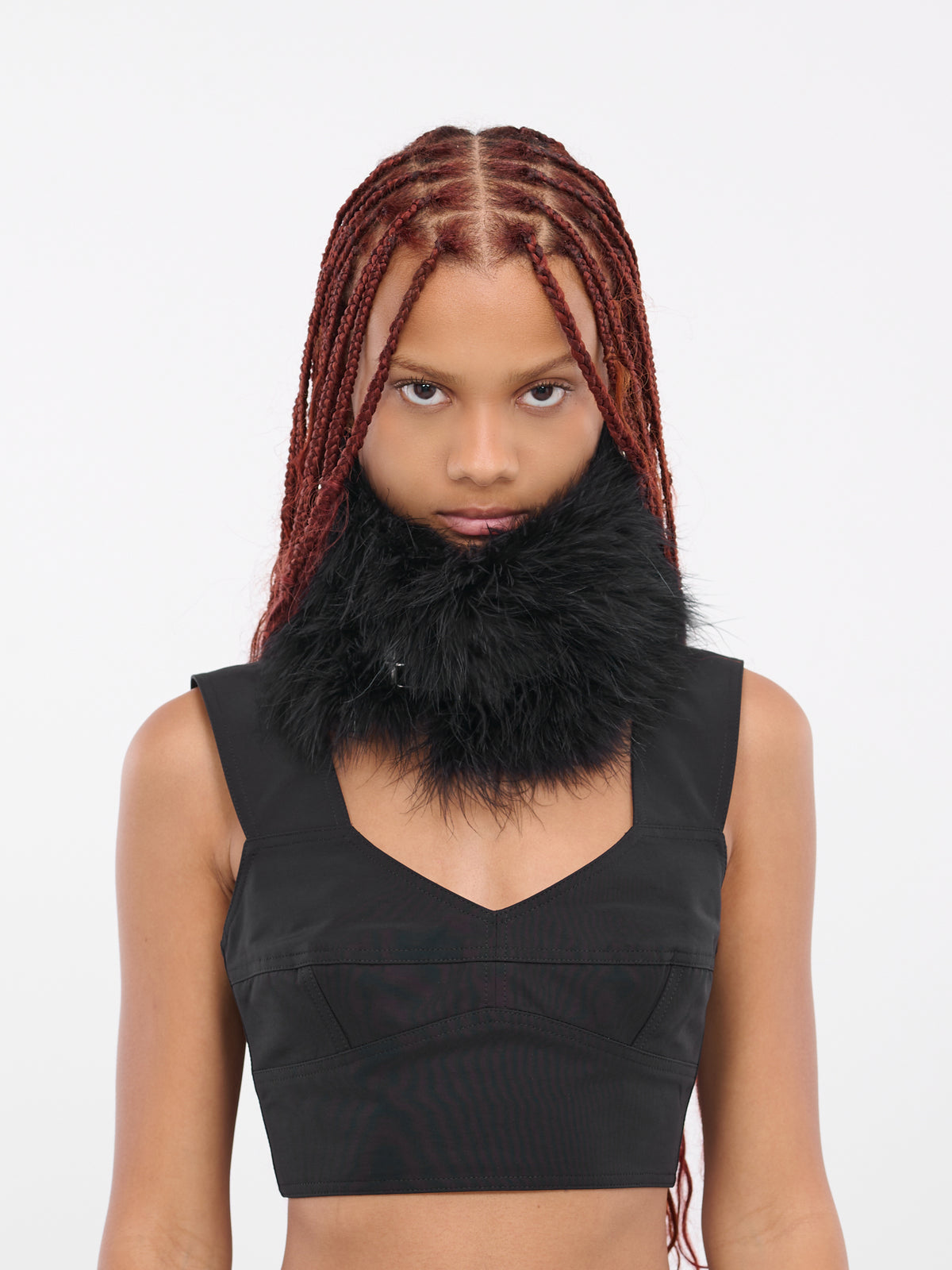 Feather Choker (ACC-041-JET-BLACK)