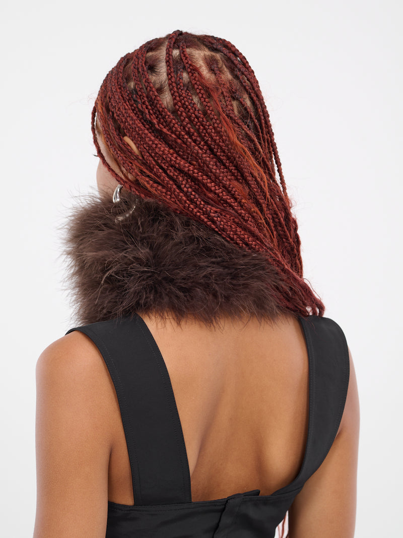 Feather Choker (ACC-041-M-BITTER-CHOCOLATE)