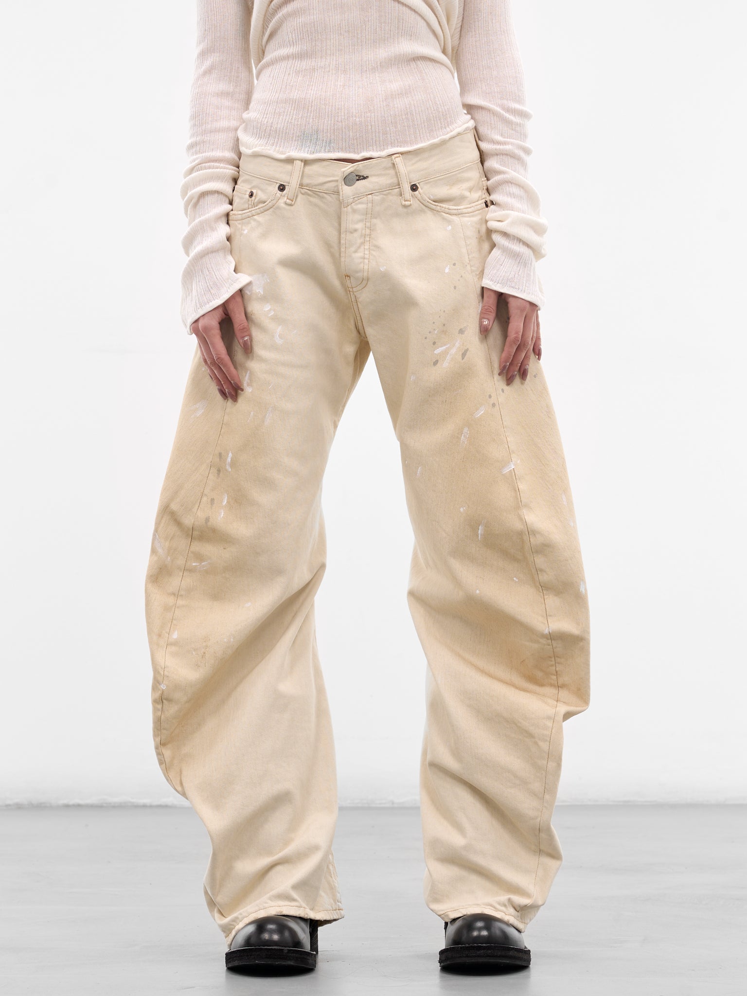 White 2006F Loose Fit Jeans (ACNE-STUDIOS-2006F-WHITE-TRAFA)