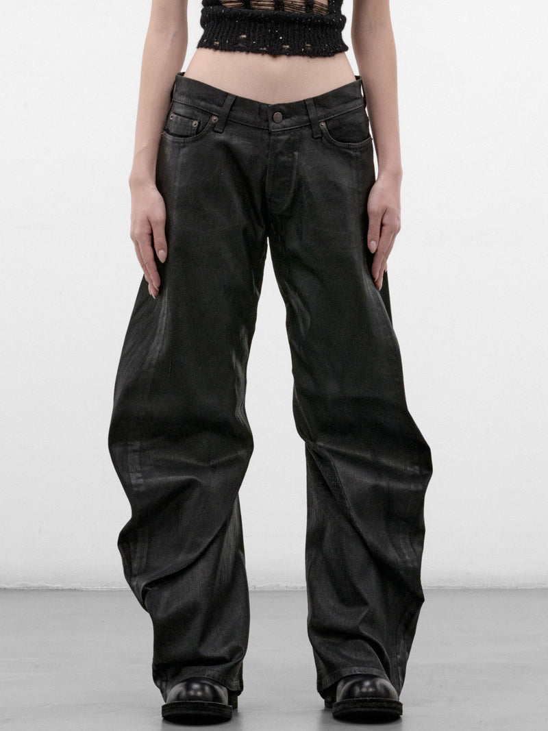 Black Curved Leg Jeans (ACNE-STUDIOS-2006F-BLACK-SHADO)