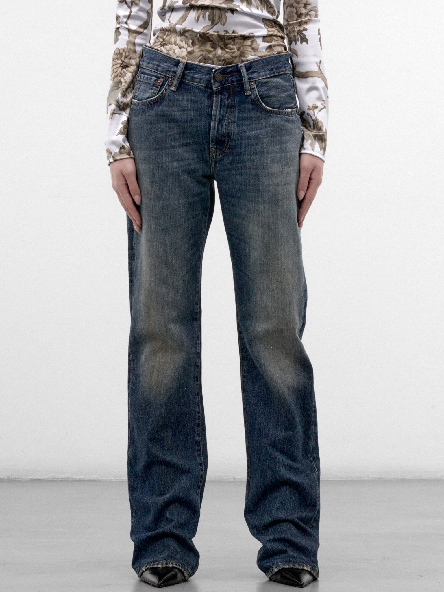 Blue Denim 2009F Straight Jeans (ACNE-STUDIOS-2009F-MID-BLUE-BI)
