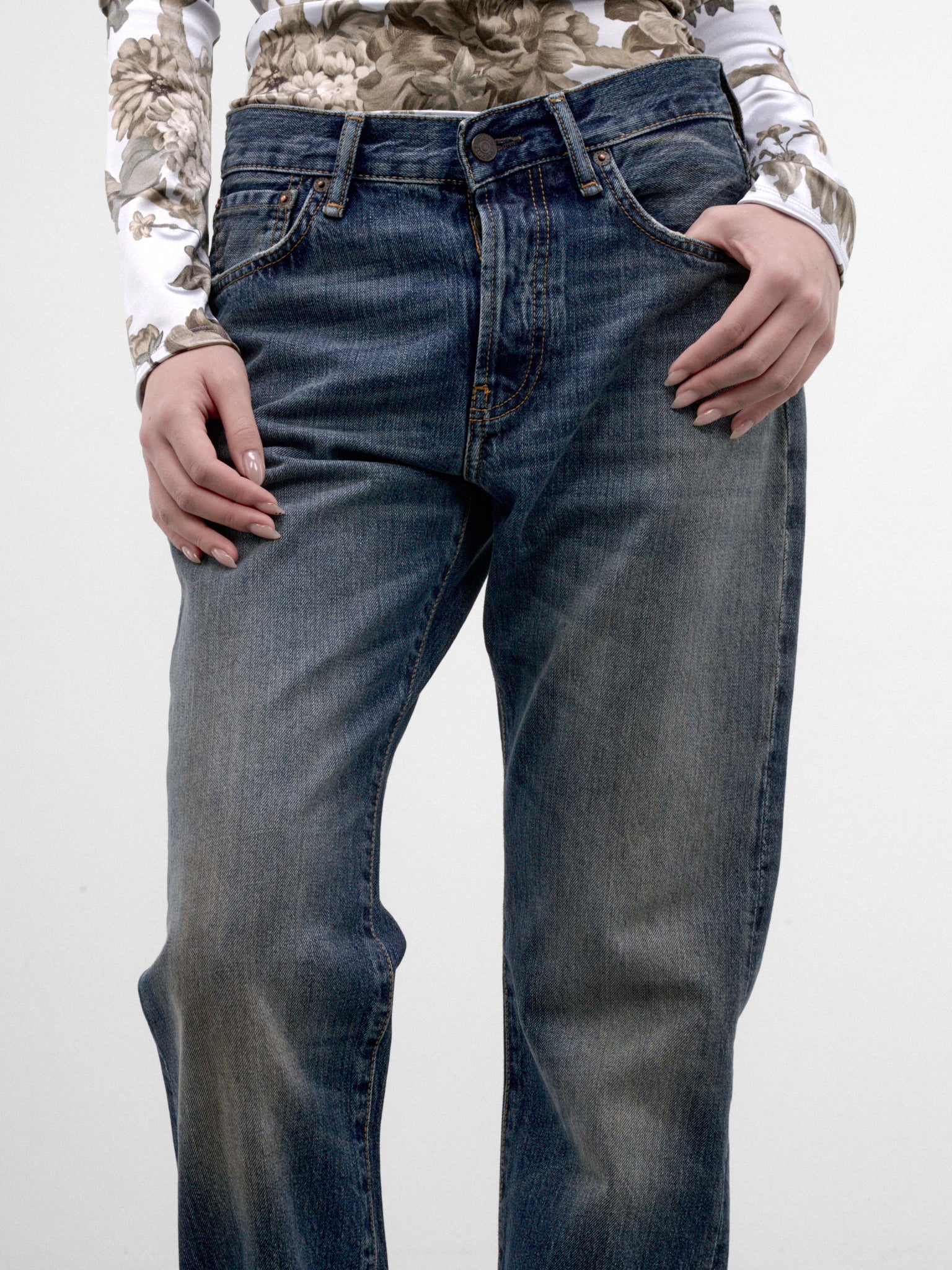 Blue Denim 2009F Straight Jeans (ACNE-STUDIOS-2009F-MID-BLUE-BI)