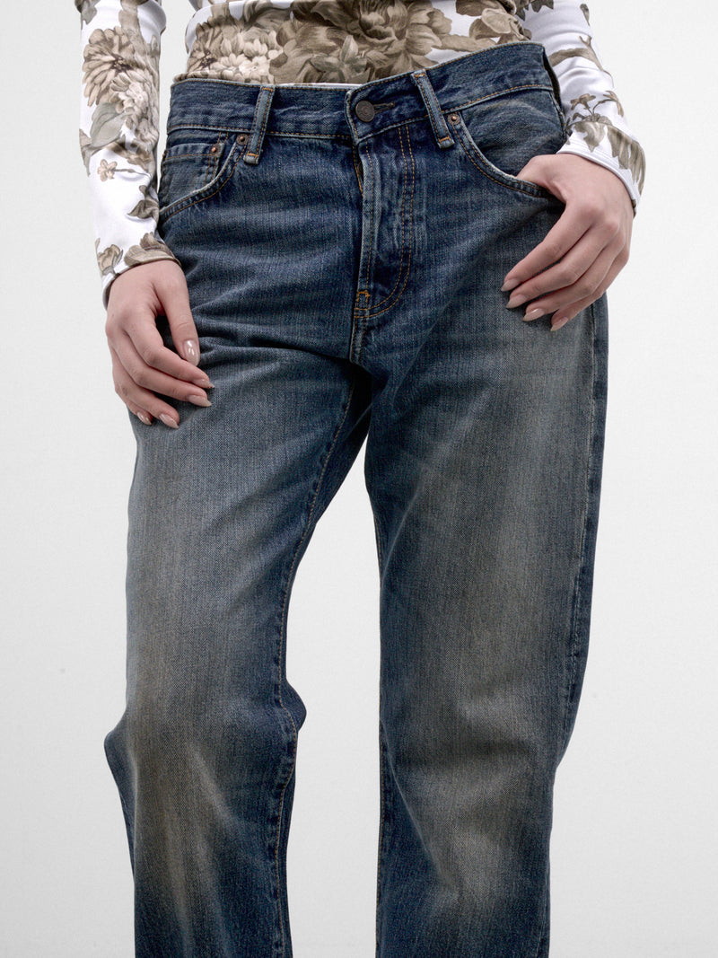 Blue Denim 2009F Straight Jeans (ACNE-STUDIOS-2009F-MID-BLUE-BI)