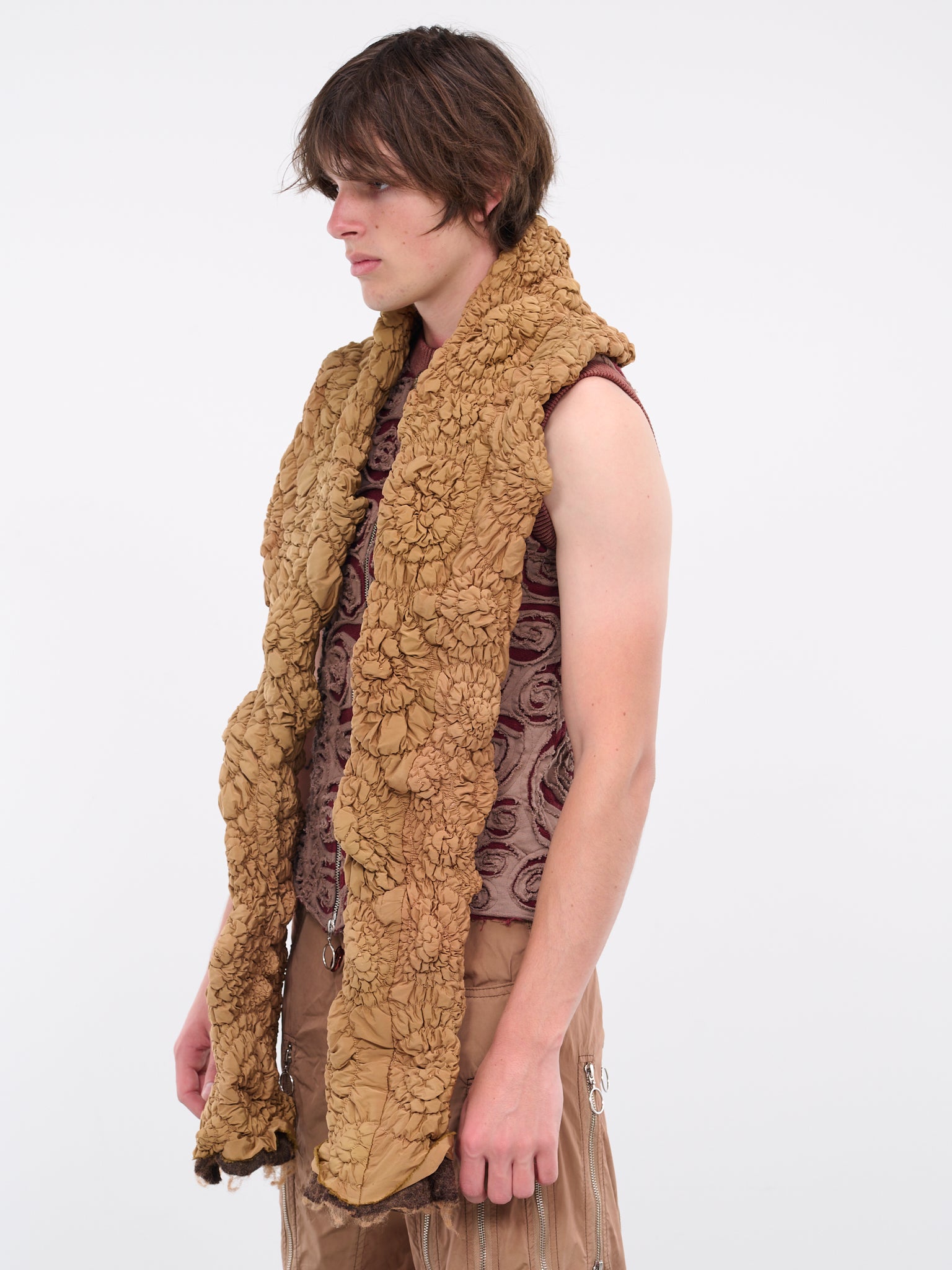 1:1 Quilt Scarf (ACSRS-QLTSCARF-ORANGE-BEIGE)
