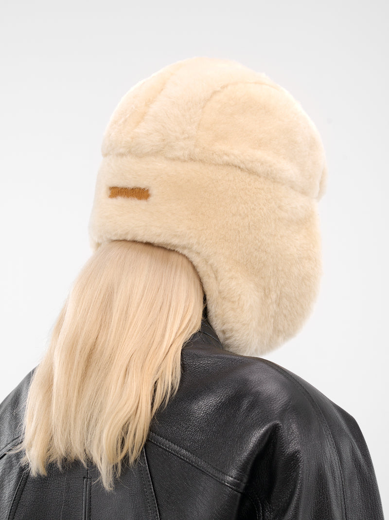 Off-White Faux Fur Trapper Hat (ACU00782AC16S02-OFF-WHITE)