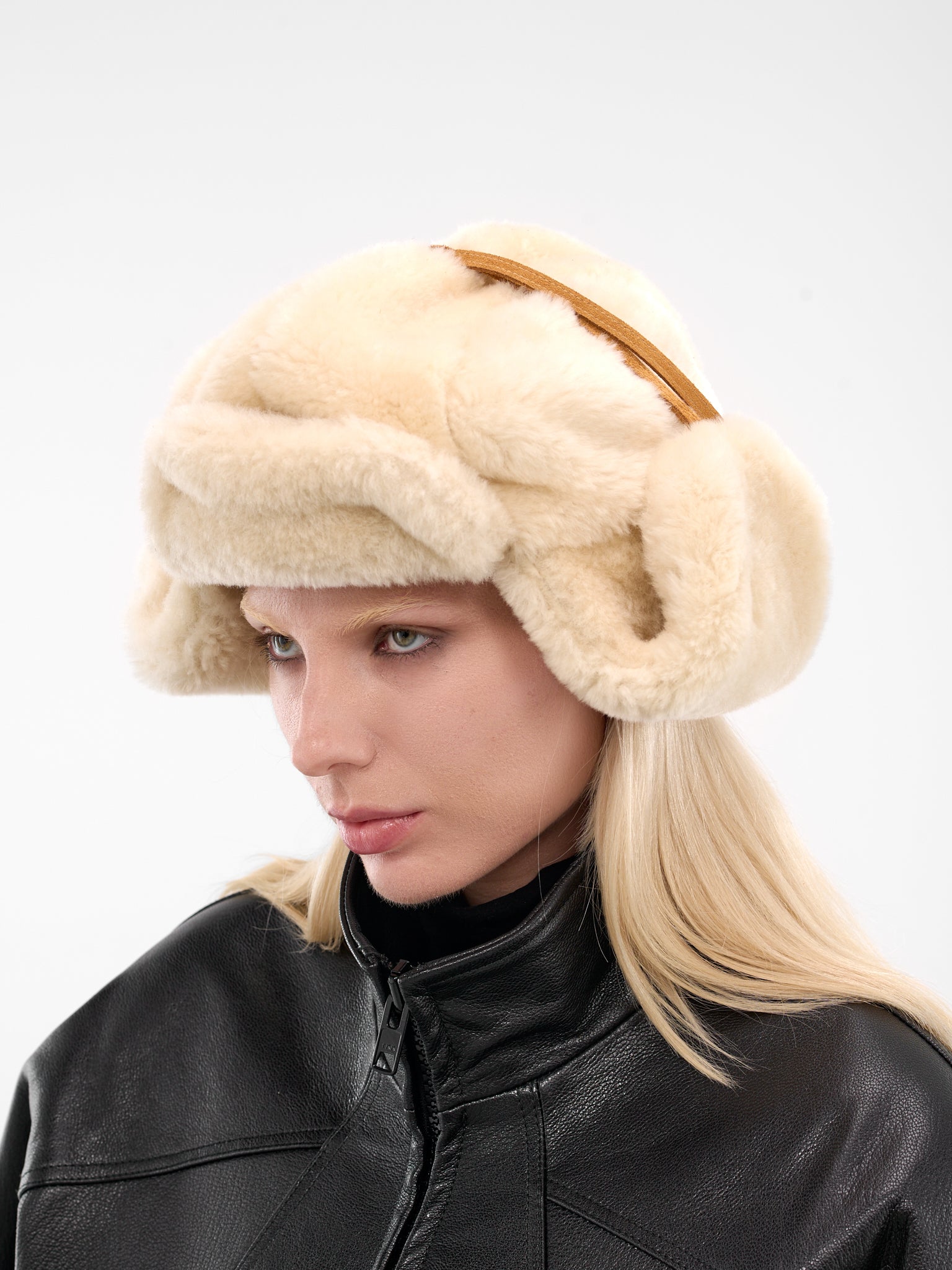 Off-White Faux Fur Trapper Hat (ACU00782AC16S02-OFF-WHITE)
