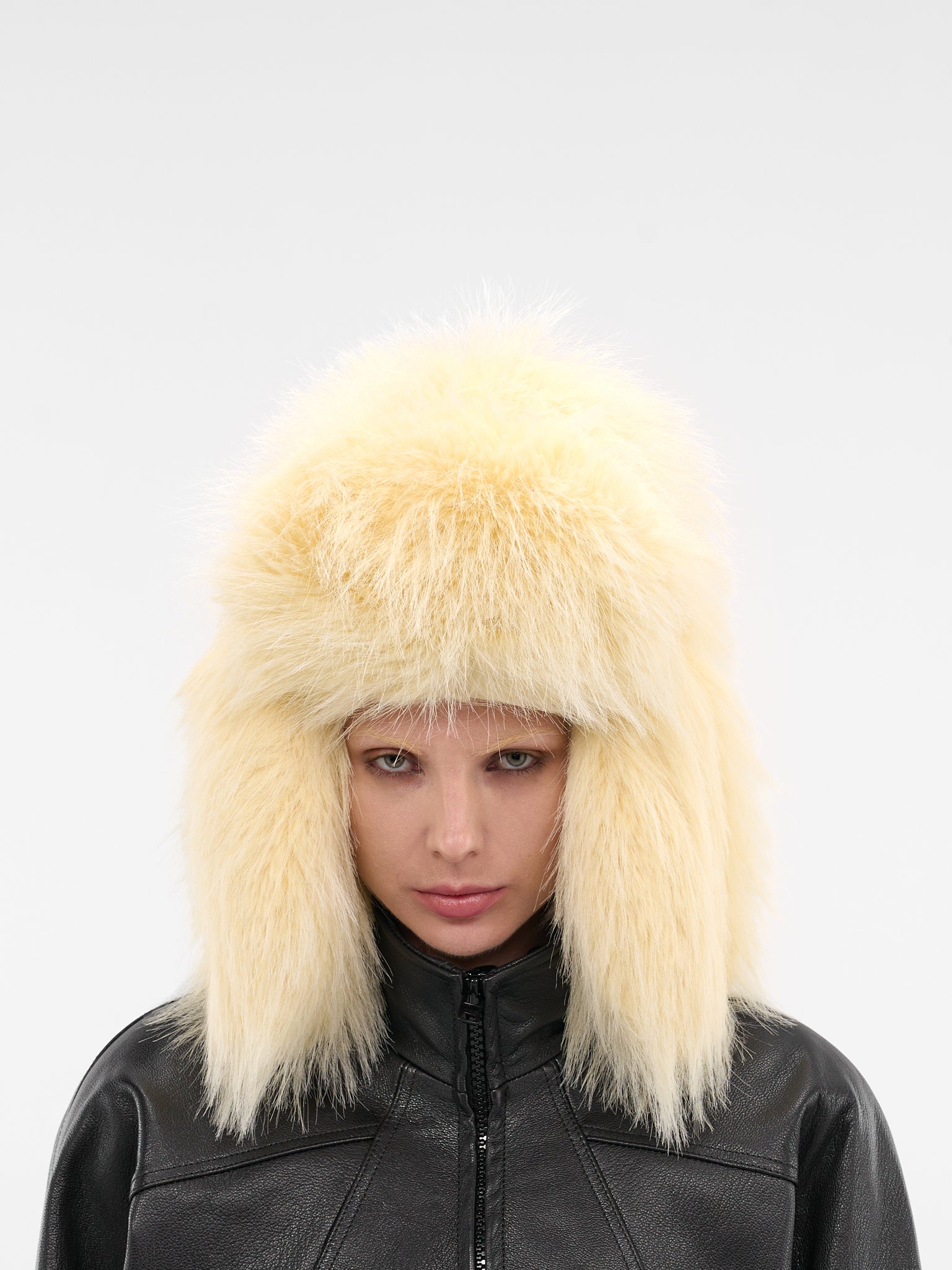 Yellow Shaggy Oversized Trapper Hat (ACU00785AW00698-LIGHT-YELLOW)