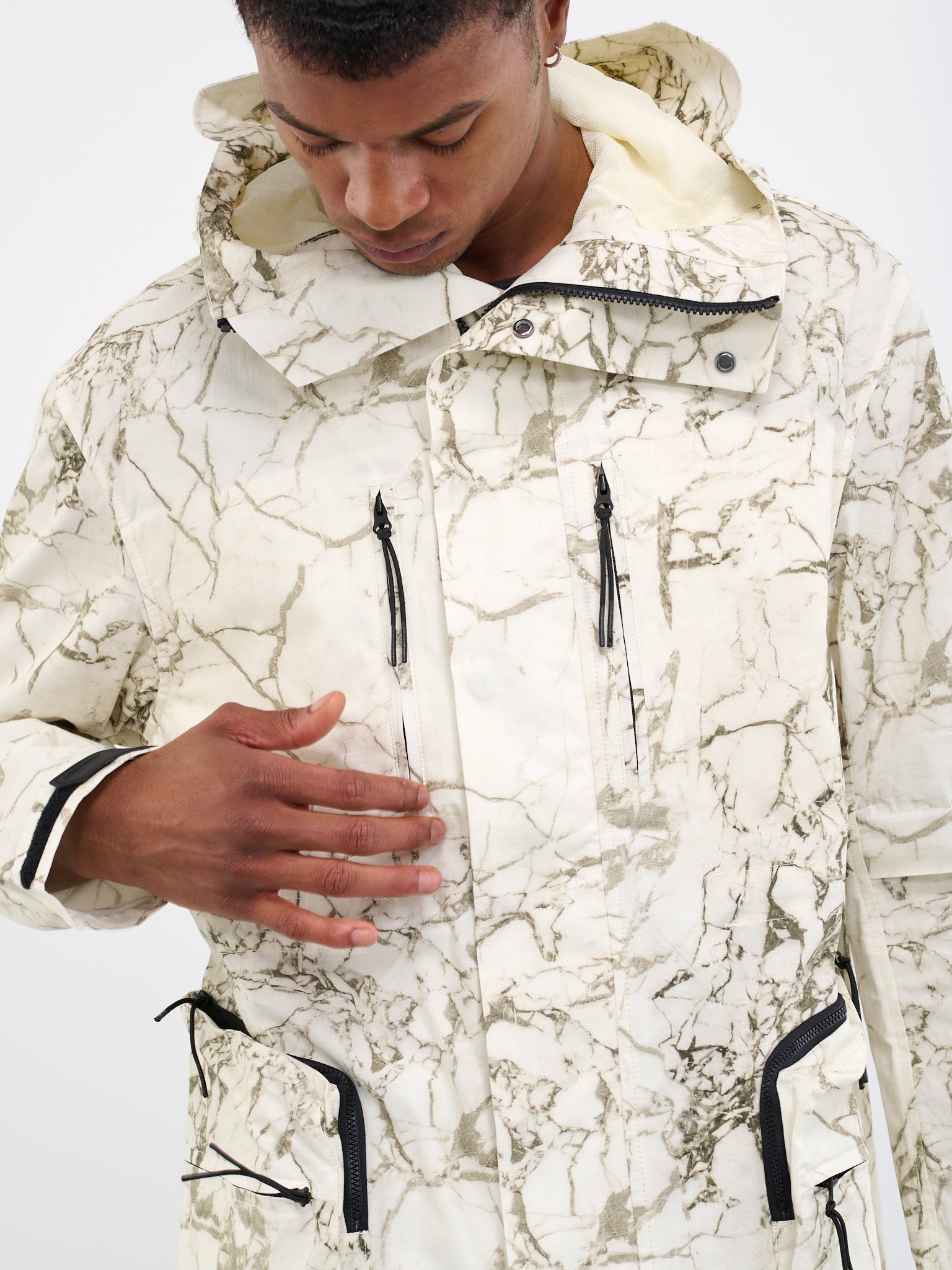 Overset Tech Parka (ACWMO163-MARBLE-PRINT)