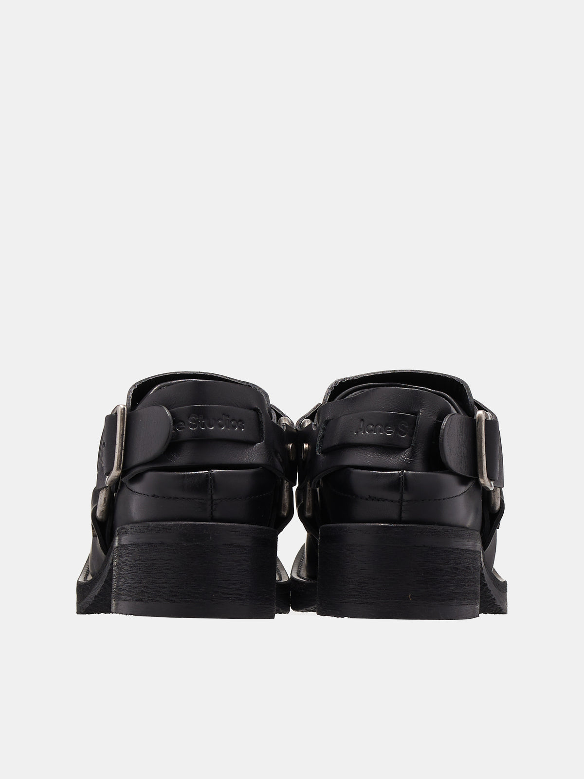 Leather Buckle Mule (AD0684-BLACK)