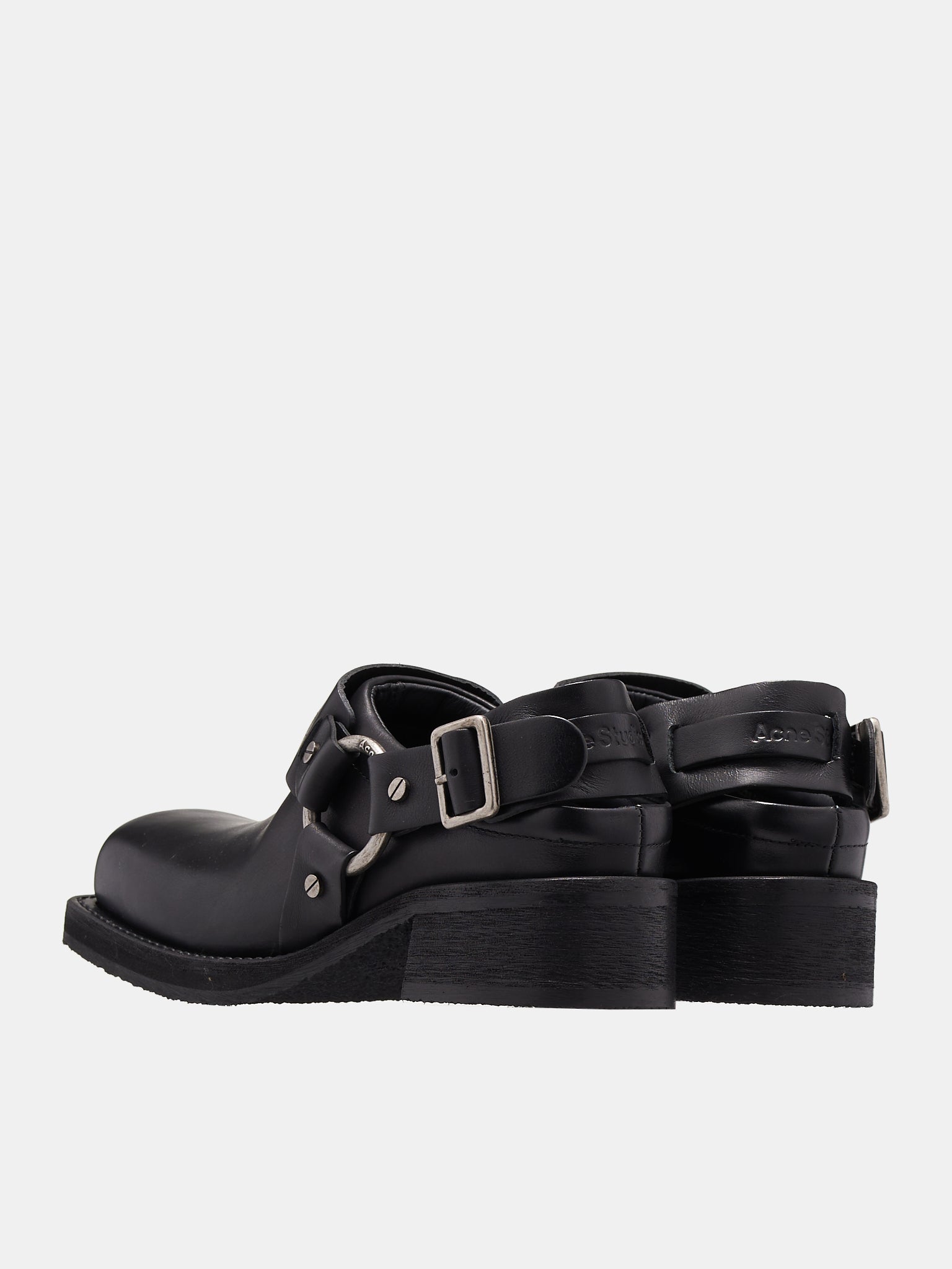 Leather Buckle Mule (AD0684-BLACK)