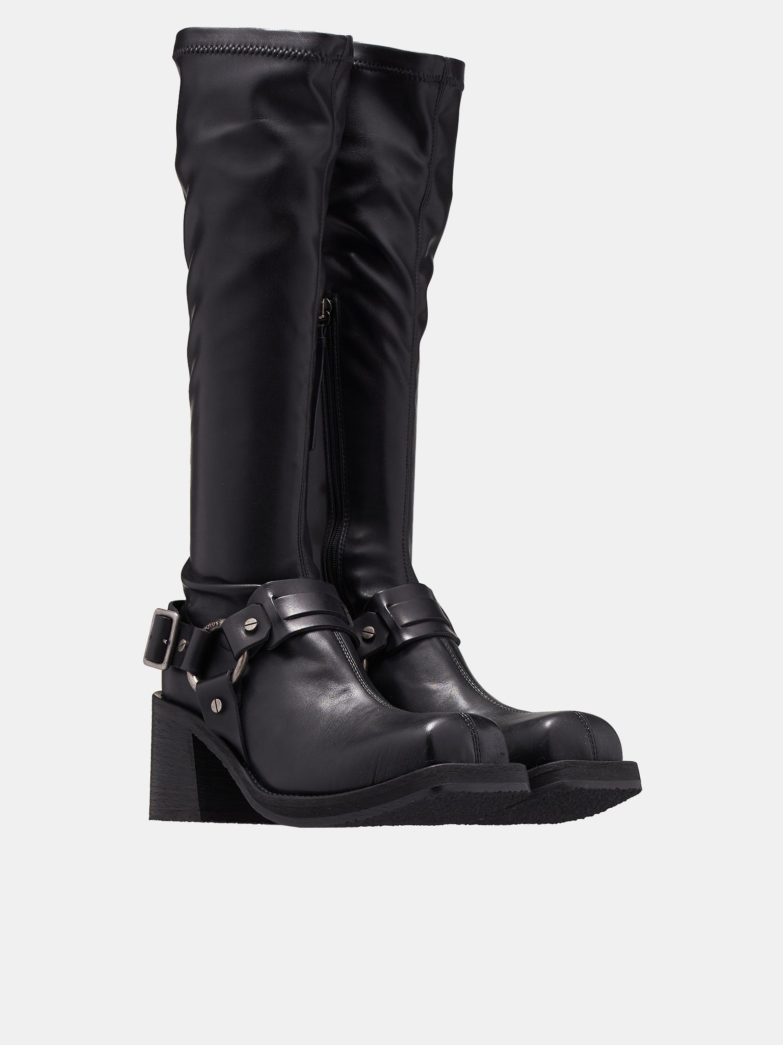Pull-On Buckle Boots (AD0740-BLACK)