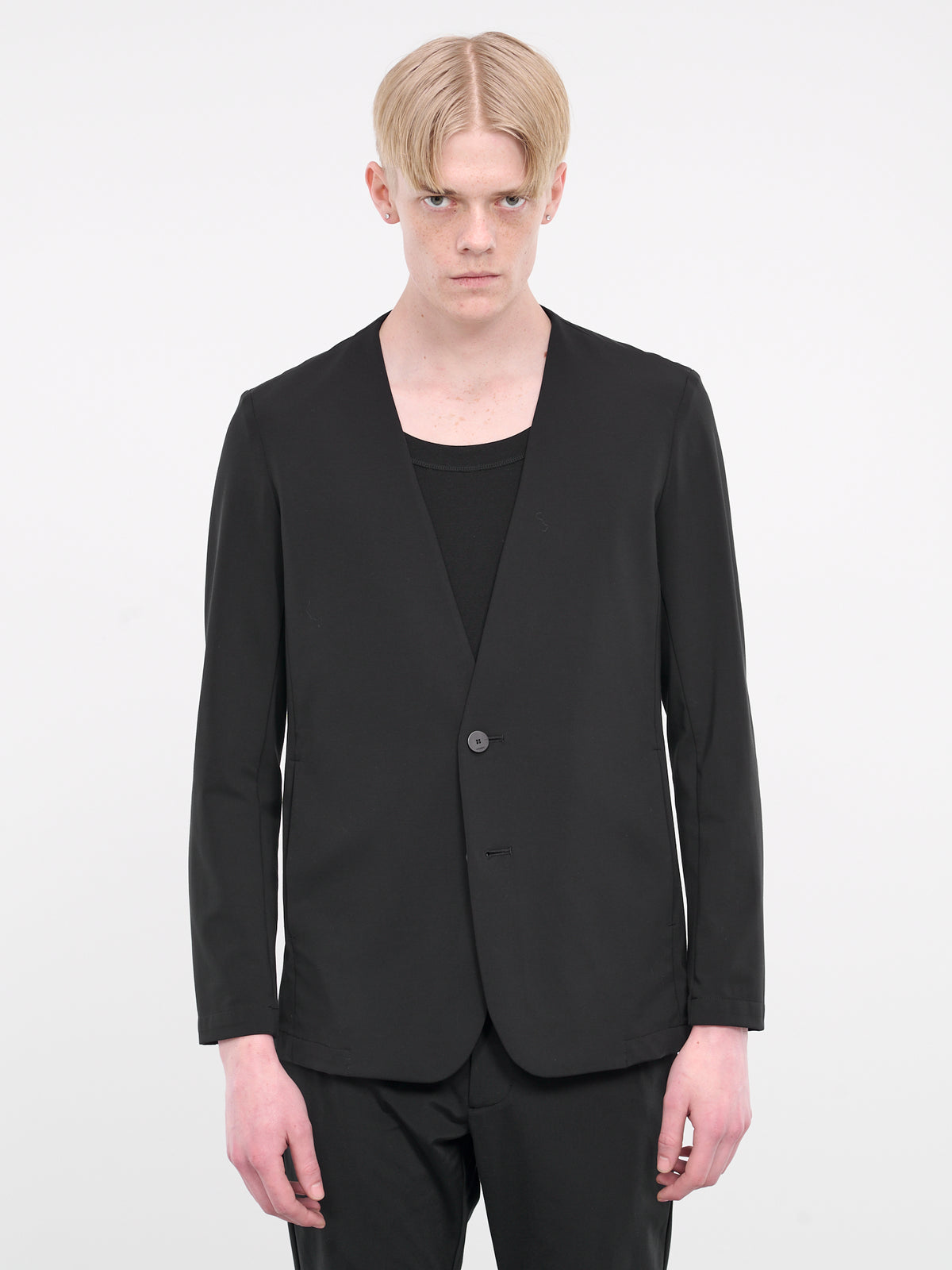 Tailored Collarless Blazer (AG41-020-BLACK)