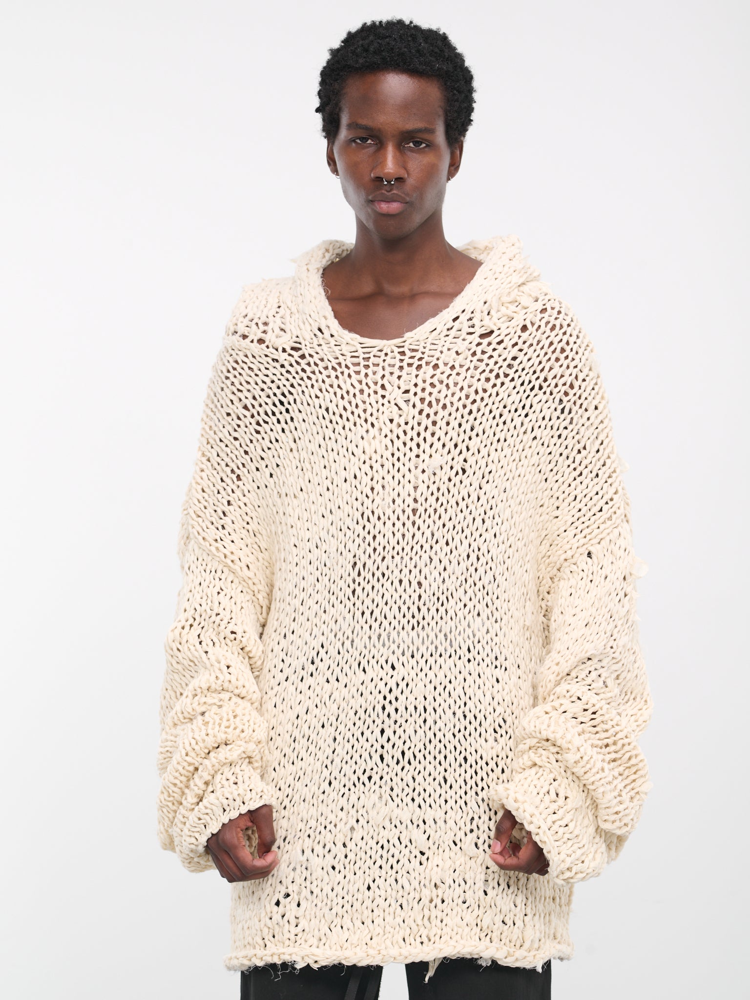 Oversized Knit Hoodie (AIR01N001-NATURAL)