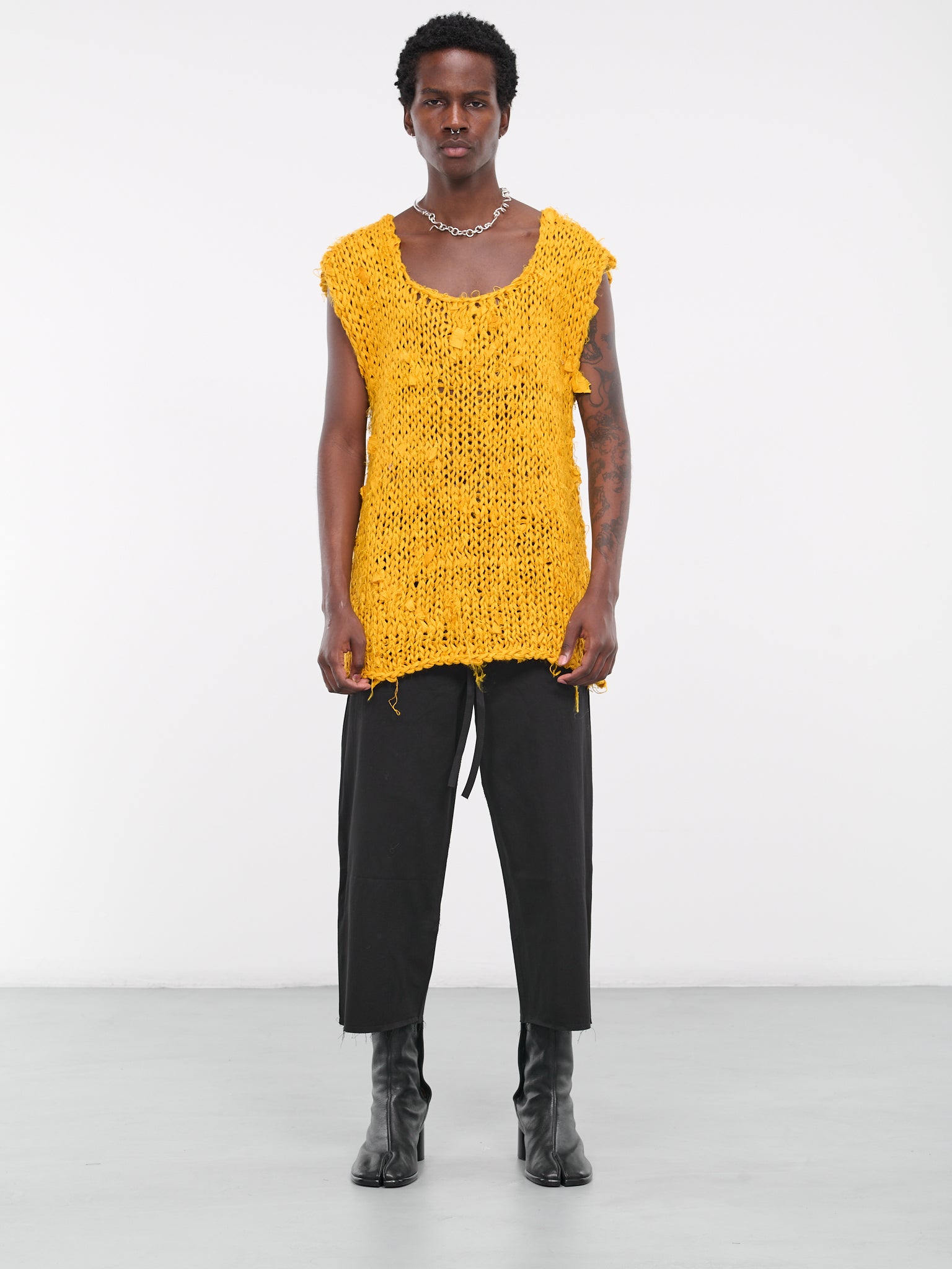 Oversized Knit Tank (AIR01N002-SAFFRON)