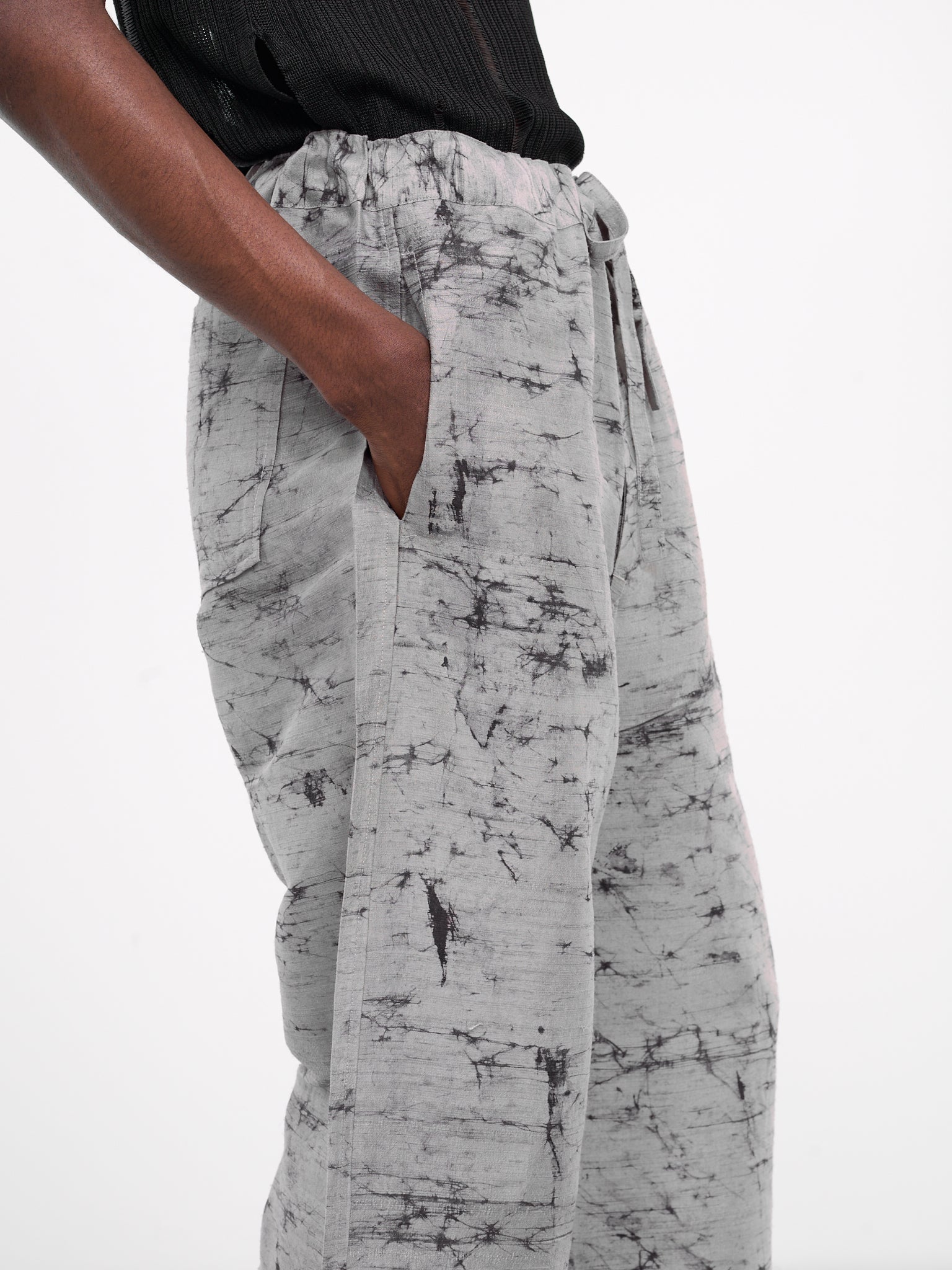 Silk Batik Pajama Pants (AIR03P011-BLACK)
