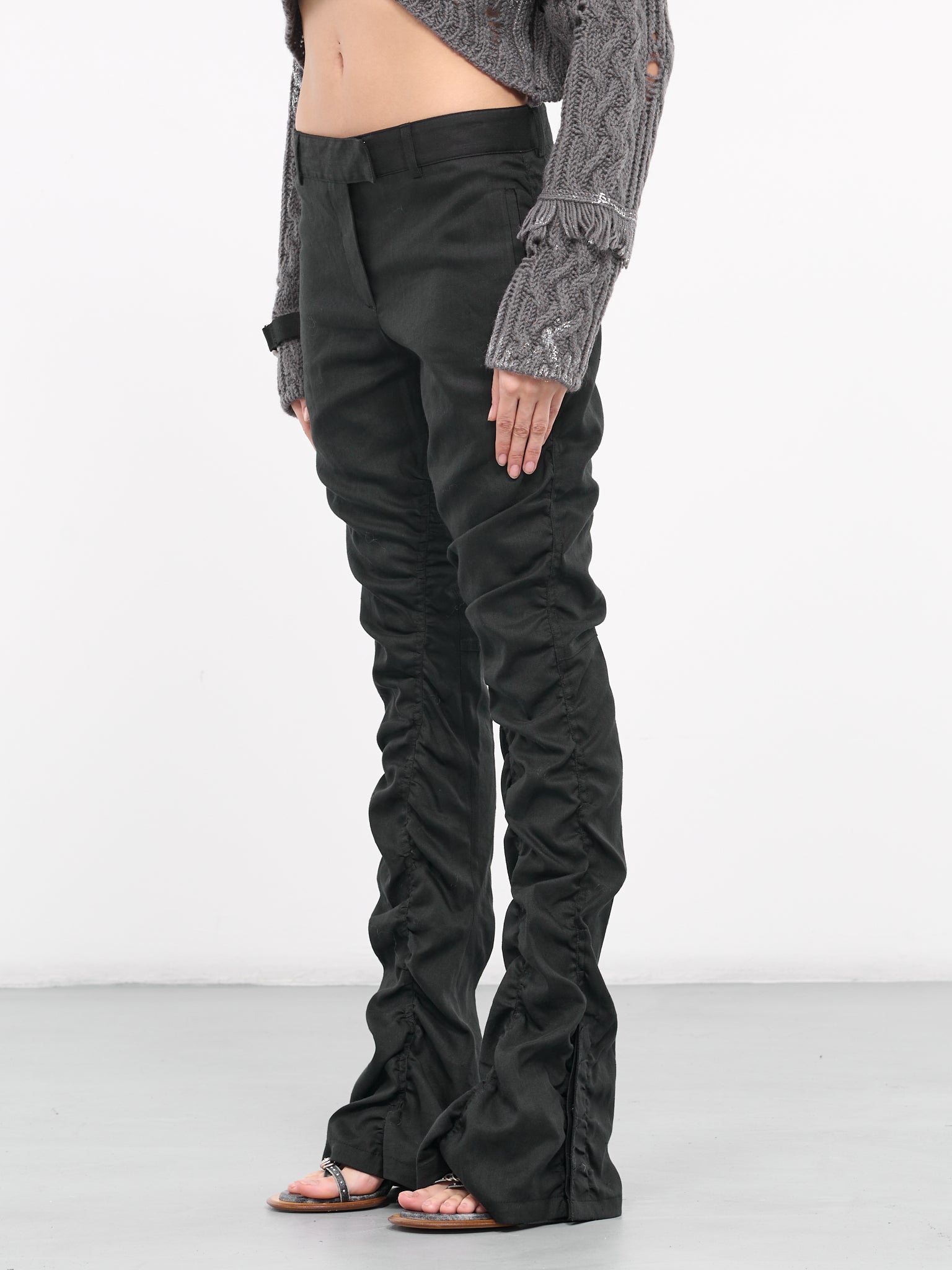Fluid Linen Trousers (AK0758-BLACK)