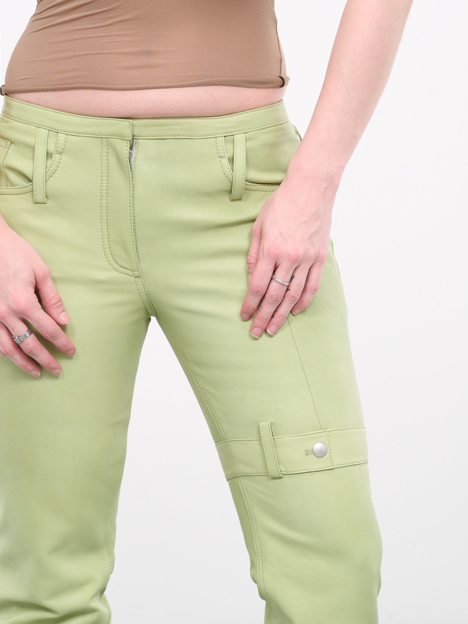 Leather Trousers (AK0760-PISTACHIO-GREEN)