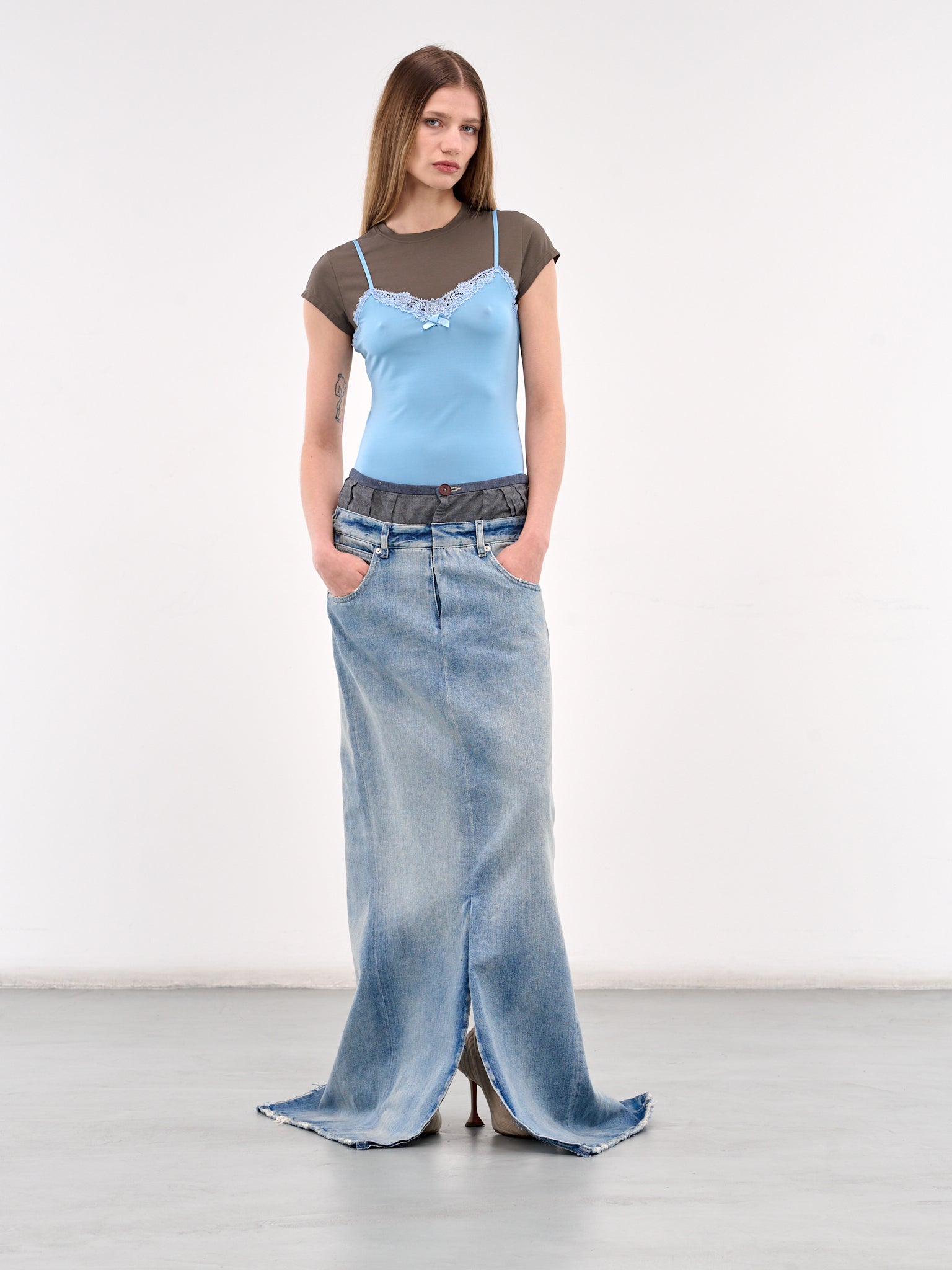 Layered Strap Tee (AL0458-GREY-BLUE)