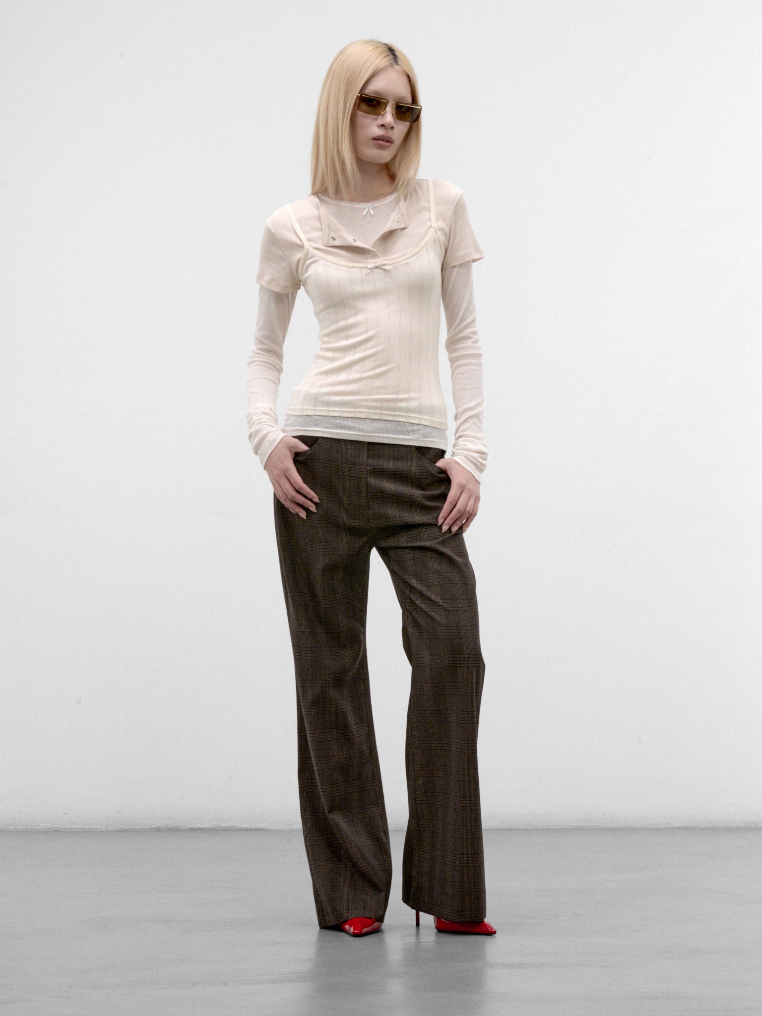 Ivory Layered Long Sleeve Top (AL0556-6D8101-WHITE-OFF-WHITE)