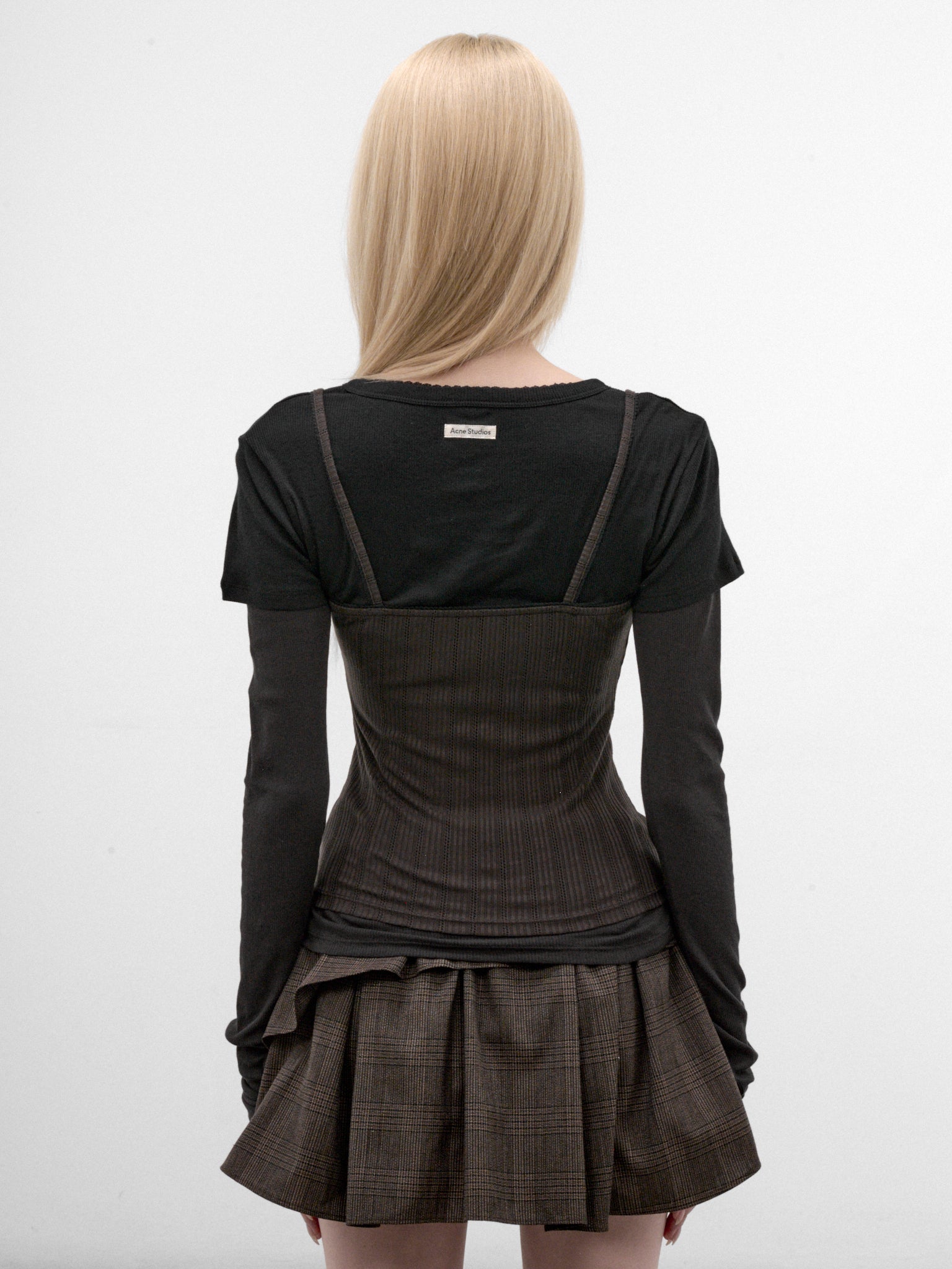 Black Layered Long Sleeve Top (AL0556-900101-BLACK)