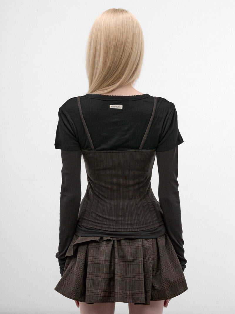 Black Layered Long Sleeve Top (AL0556-900101-BLACK)