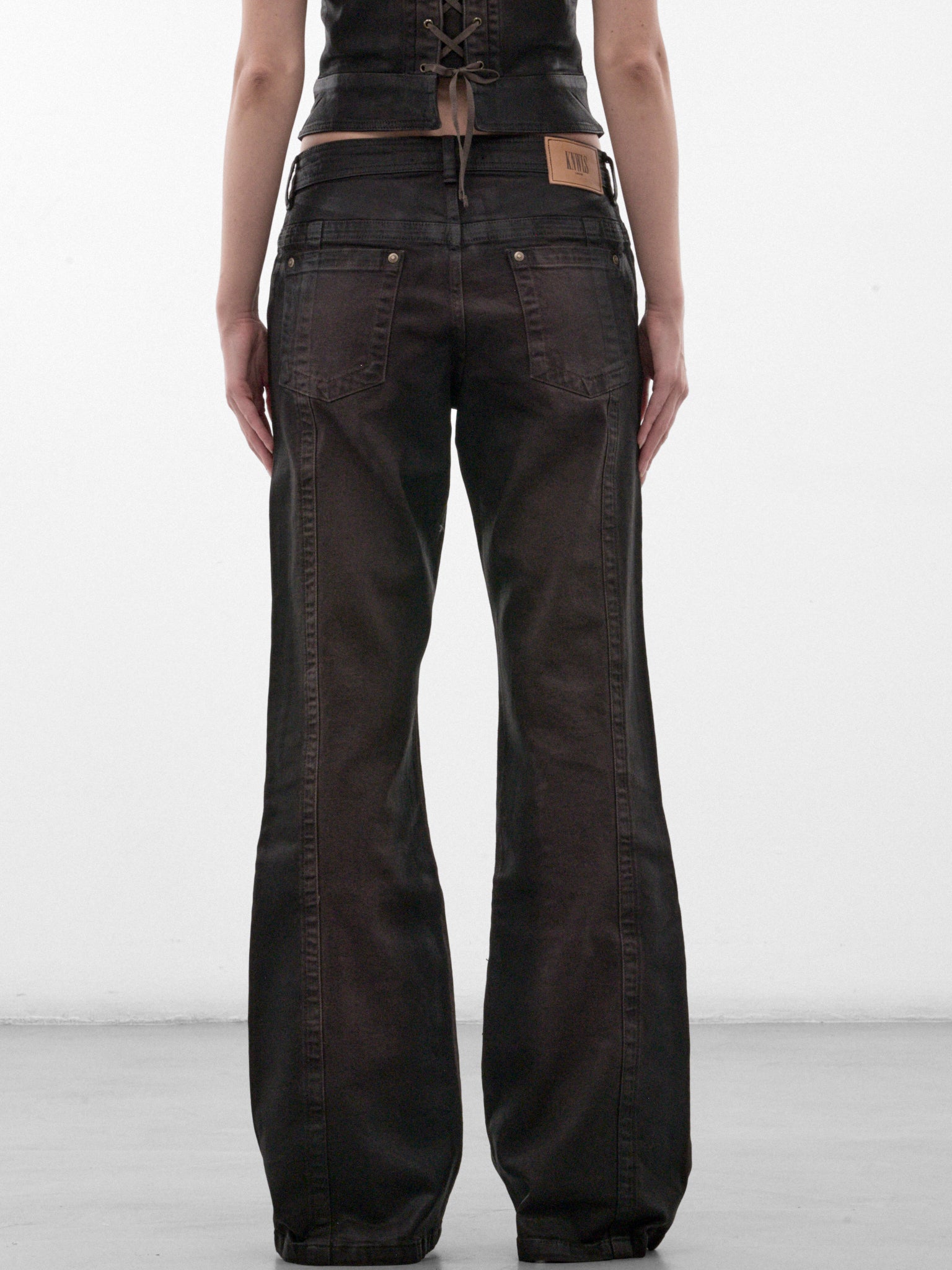 Brown Denim Straight Leg Jeans (ALIJE0BR-BROWN)