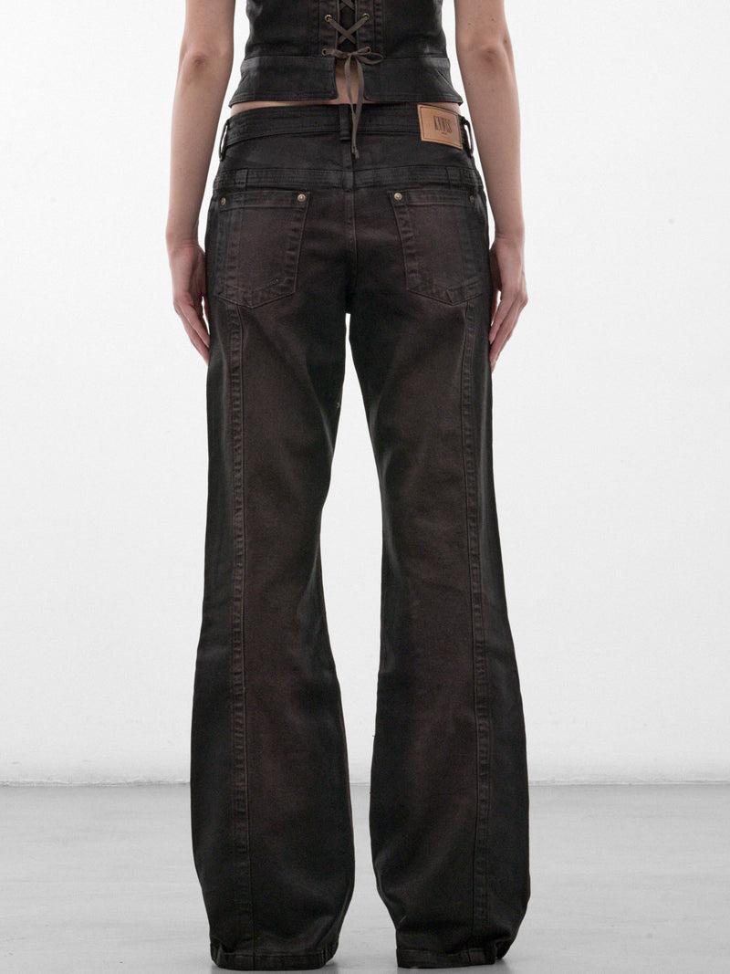 Brown Denim Straight Leg Jeans (ALIJE0BR-BROWN)