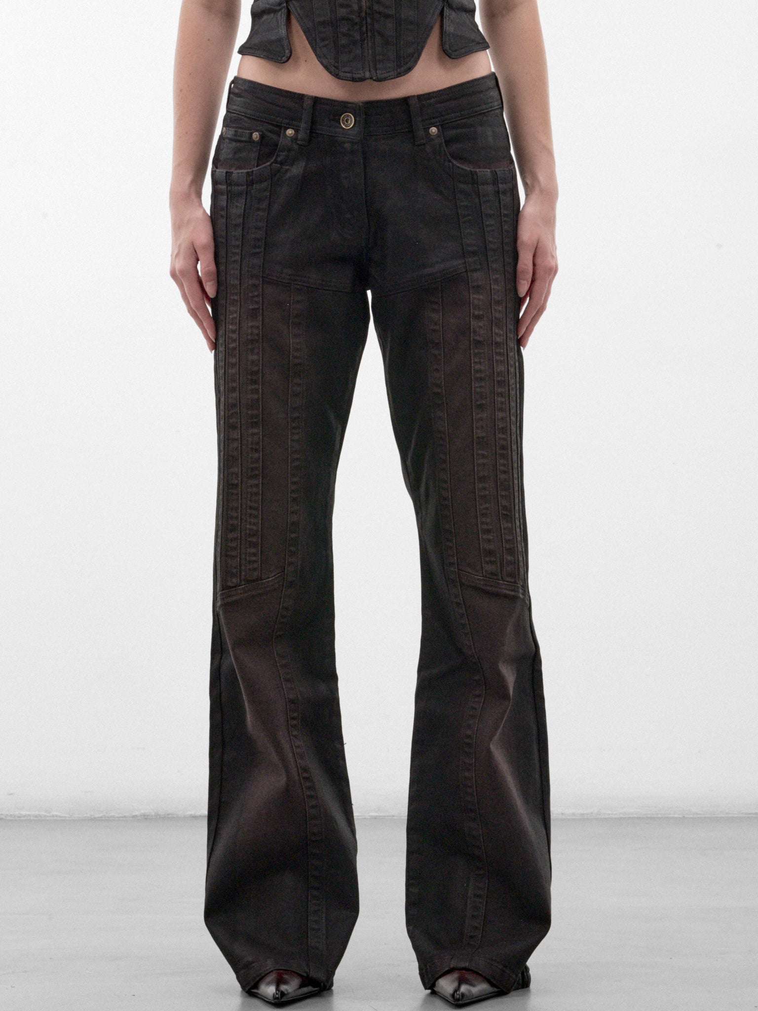 Brown Denim Straight Leg Jeans (ALIJE0BR-BROWN)