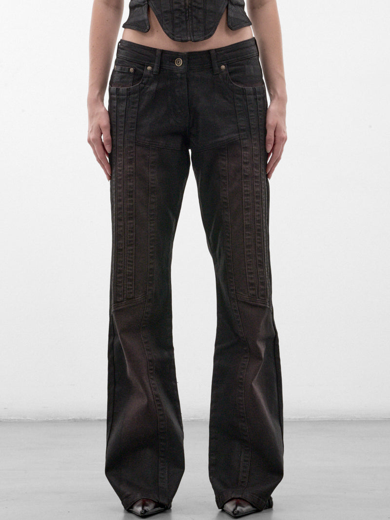 Brown Denim Straight Leg Jeans (ALIJE0BR-BROWN)