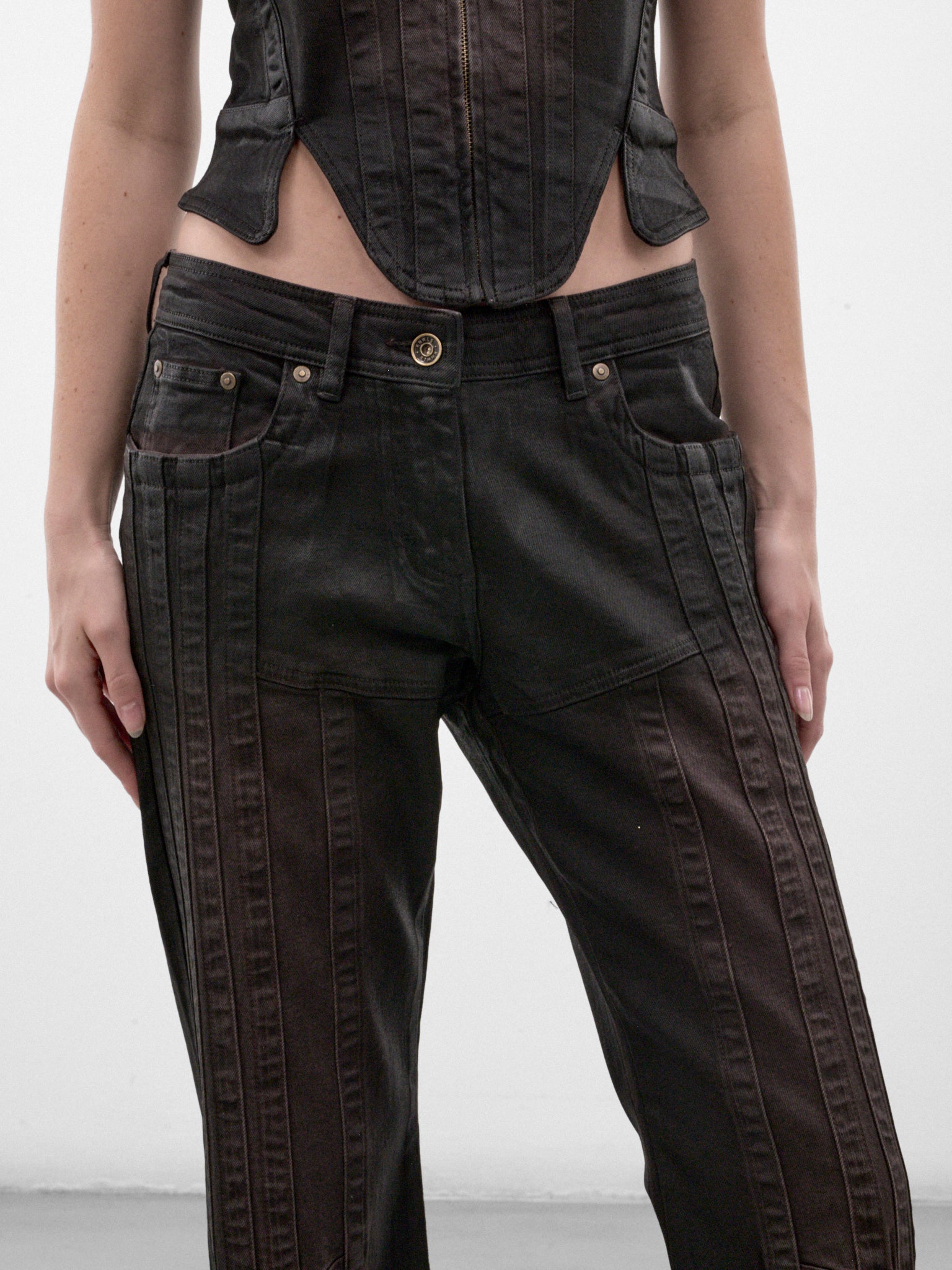 Brown Denim Straight Leg Jeans (ALIJE0BR-BROWN)