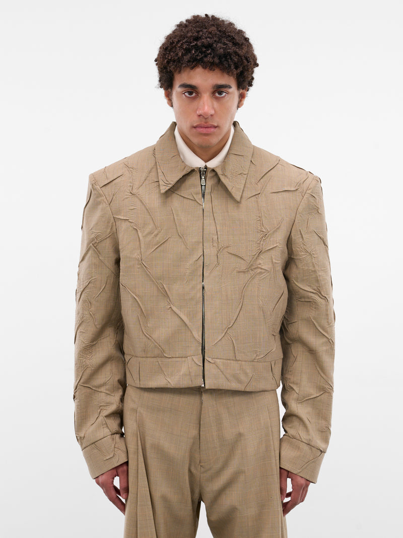 Alquimista Wrinkled Check Wool Jacket (ALQUIMISTA-JACKET-YELLOW)