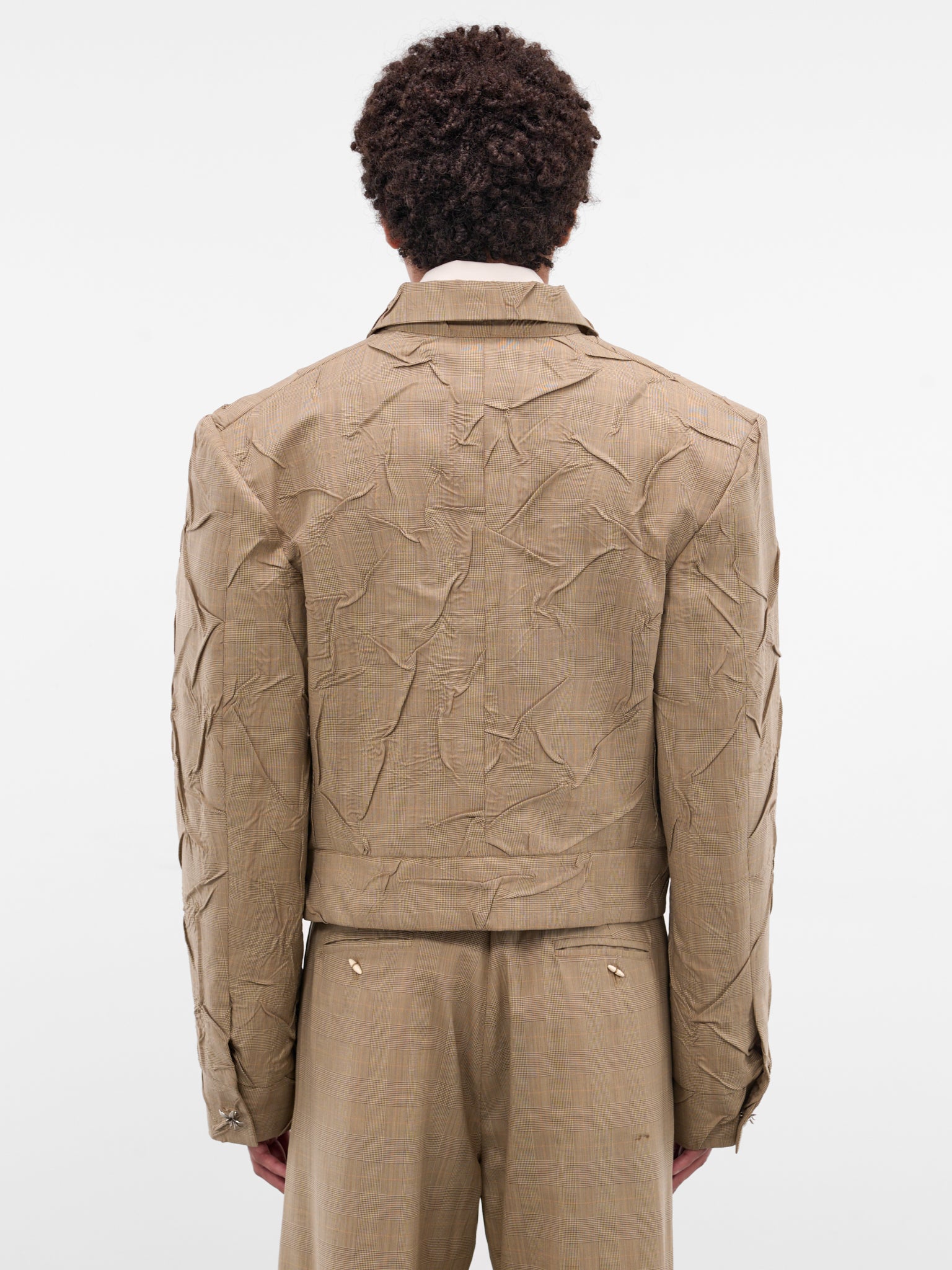 Alquimista Wrinkled Check Wool Jacket (ALQUIMISTA-JACKET-YELLOW)