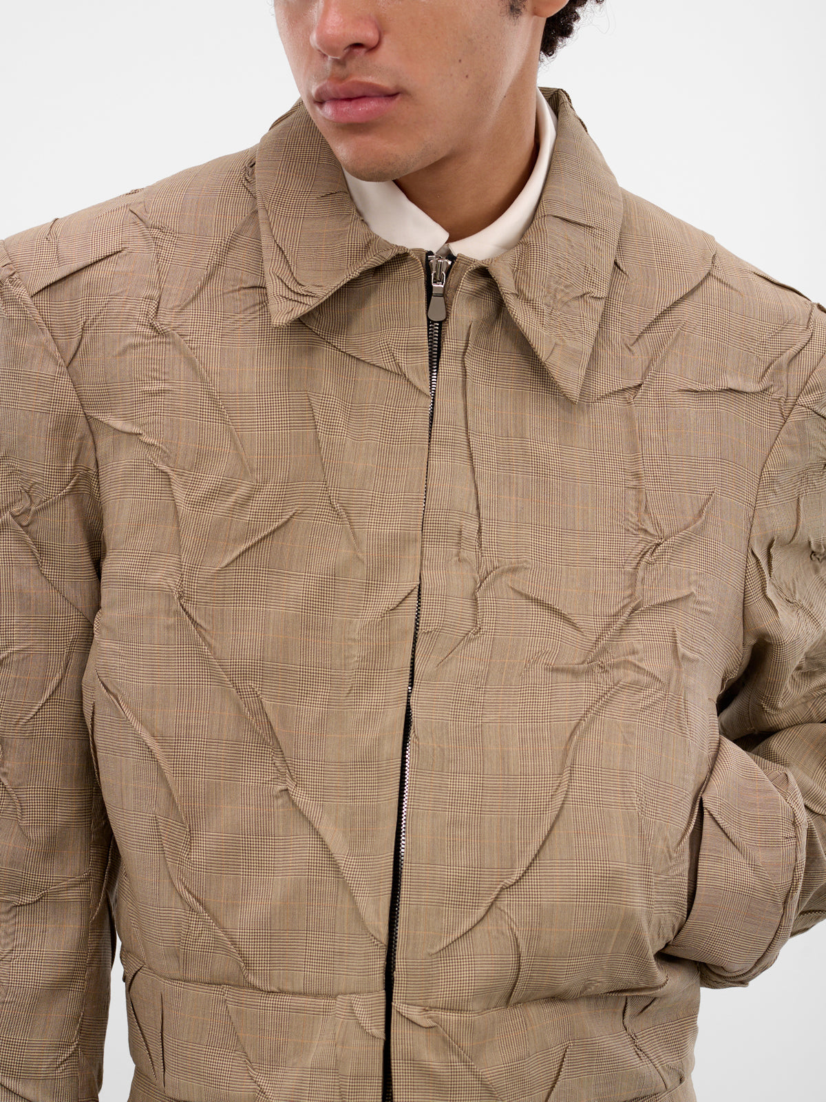 Alquimista Wrinkled Check Wool Jacket (ALQUIMISTA-JACKET-YELLOW)