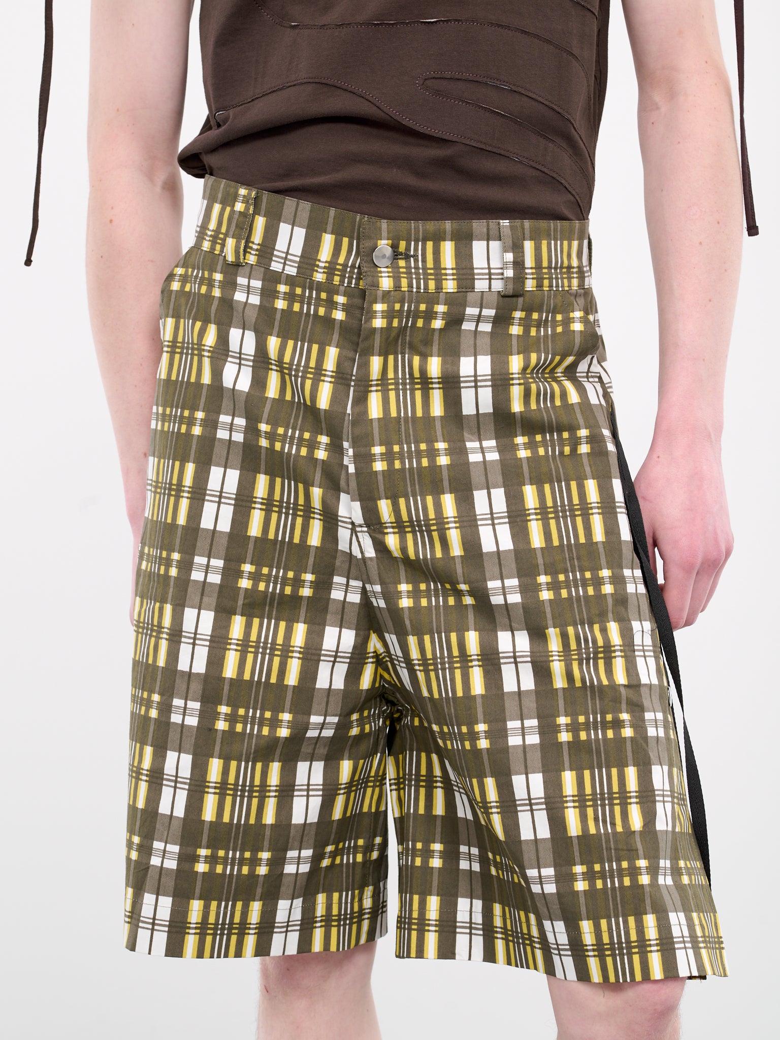 Check A-Line Shorts (ALS-03-H-CHECK-BROWN-YELLOW)
