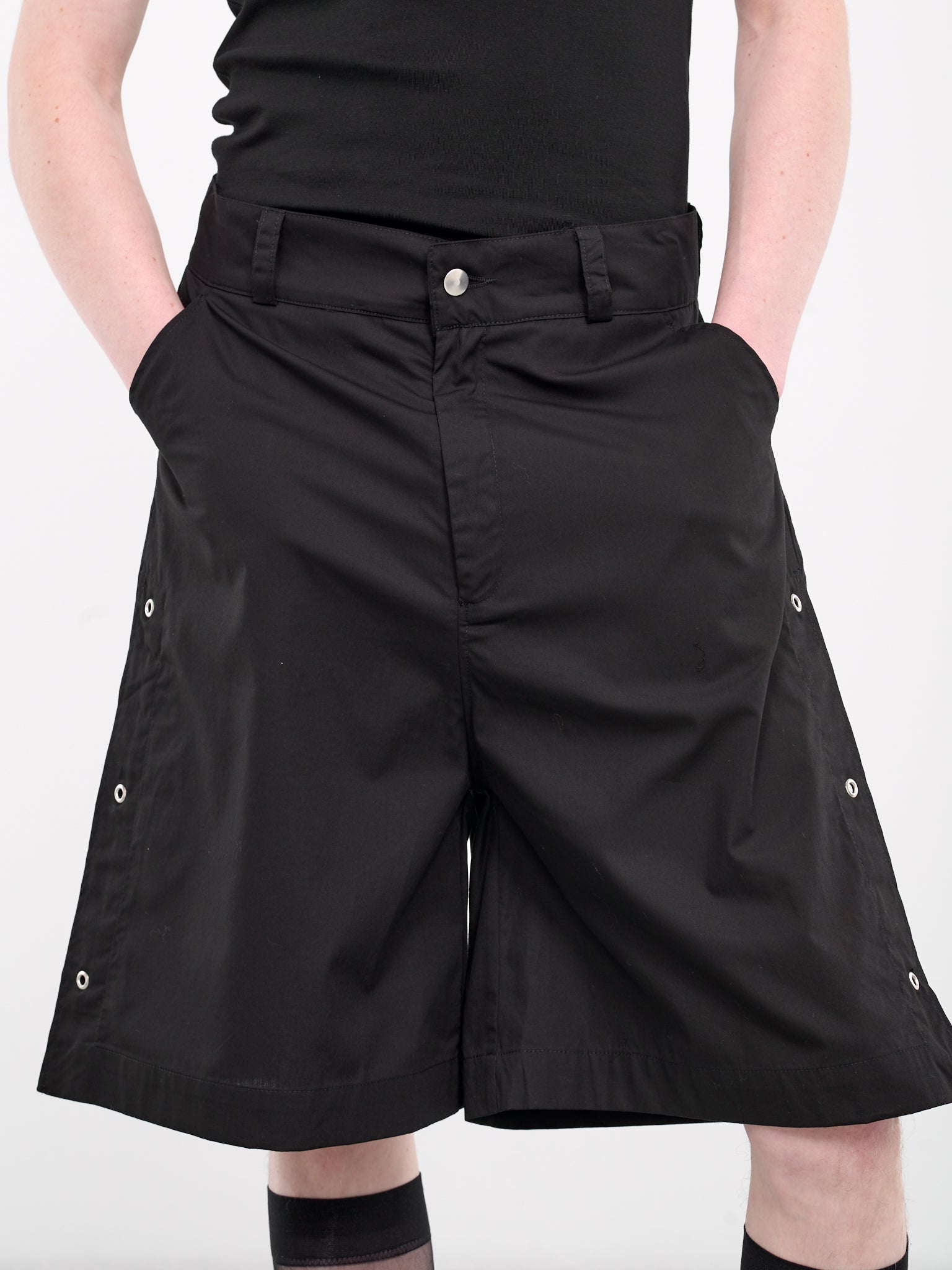 A-Line Studded Shorts (ALS-04-H-BLACK)