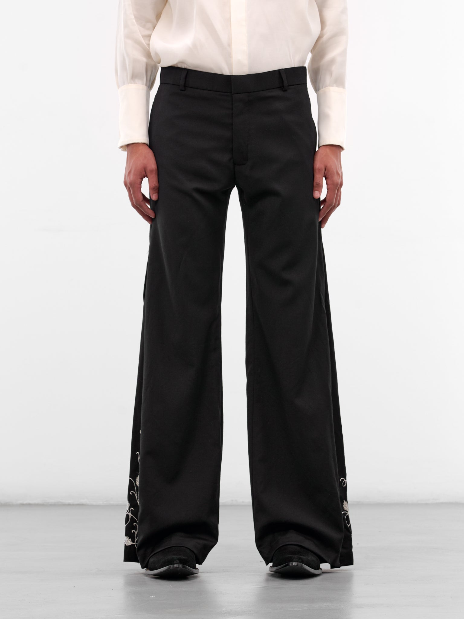 Altura Wool-Cashmere Embroidered Trousers (ALTURA-PANTS-BLACK)