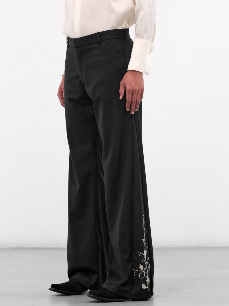 Altura Wool-Cashmere Embroidered Trousers (ALTURA-PANTS-BLACK)