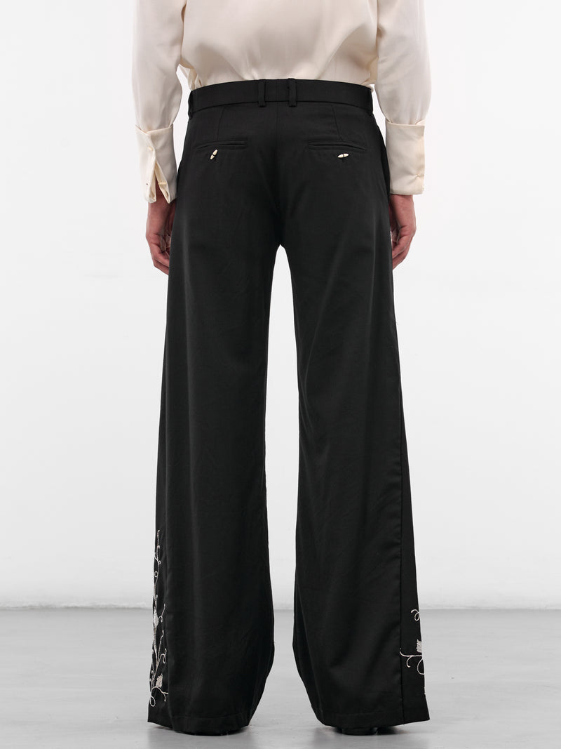 Altura Wool-Cashmere Embroidered Trousers (ALTURA-PANTS-BLACK)