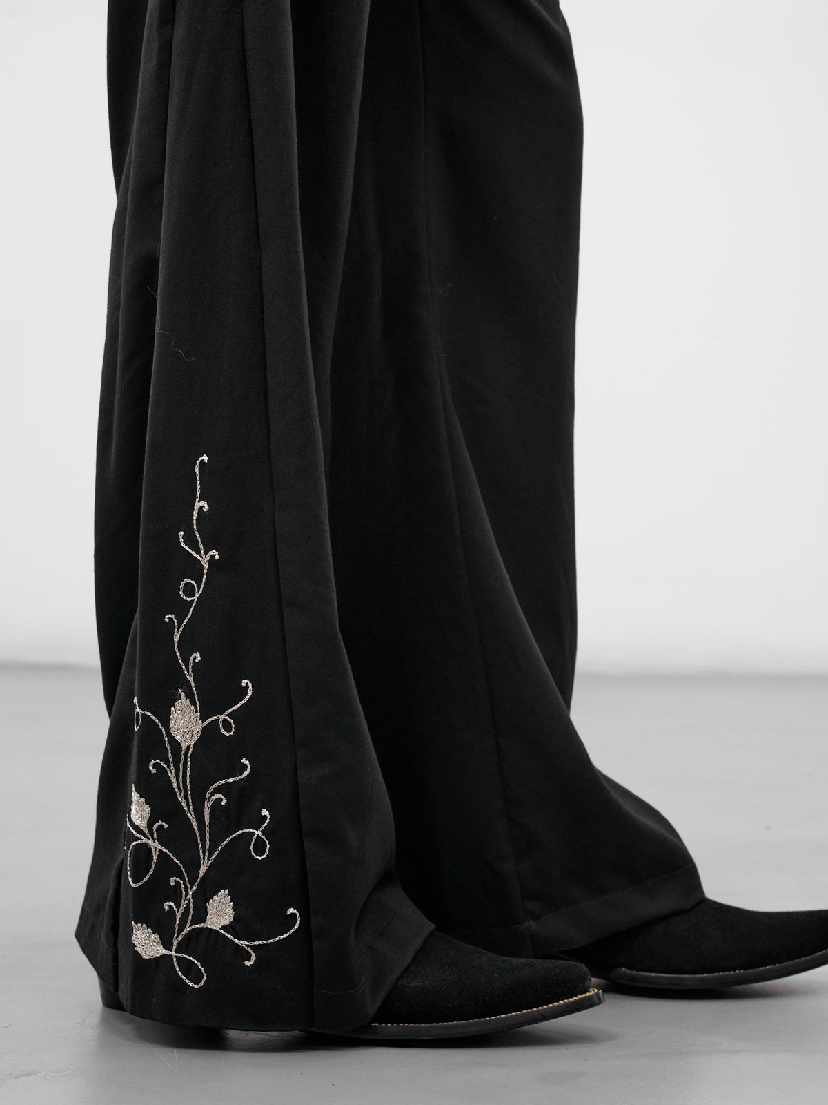 Altura Wool-Cashmere Embroidered Trousers (ALTURA-PANTS-BLACK)