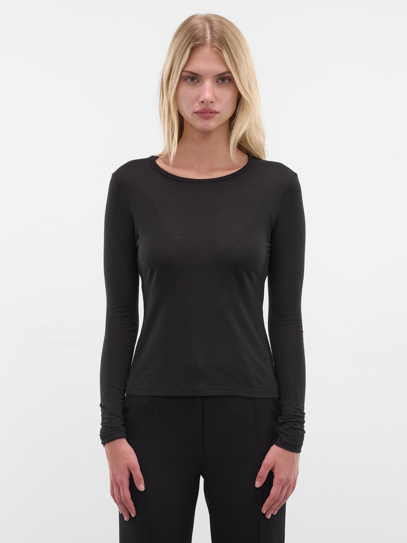 Black Modal Long Sleeve Tee (AMBR2512-BLACK)