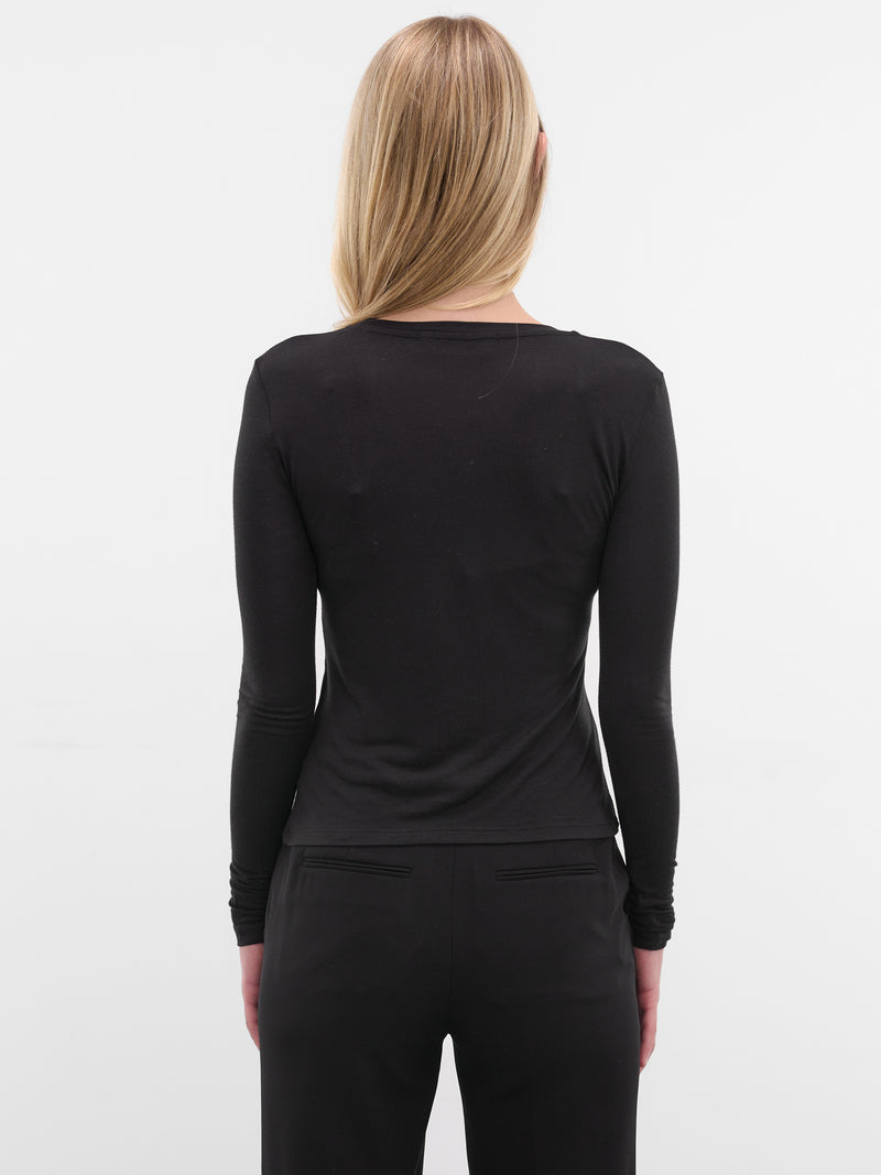 Black Modal Long Sleeve Tee (AMBR2512-BLACK)