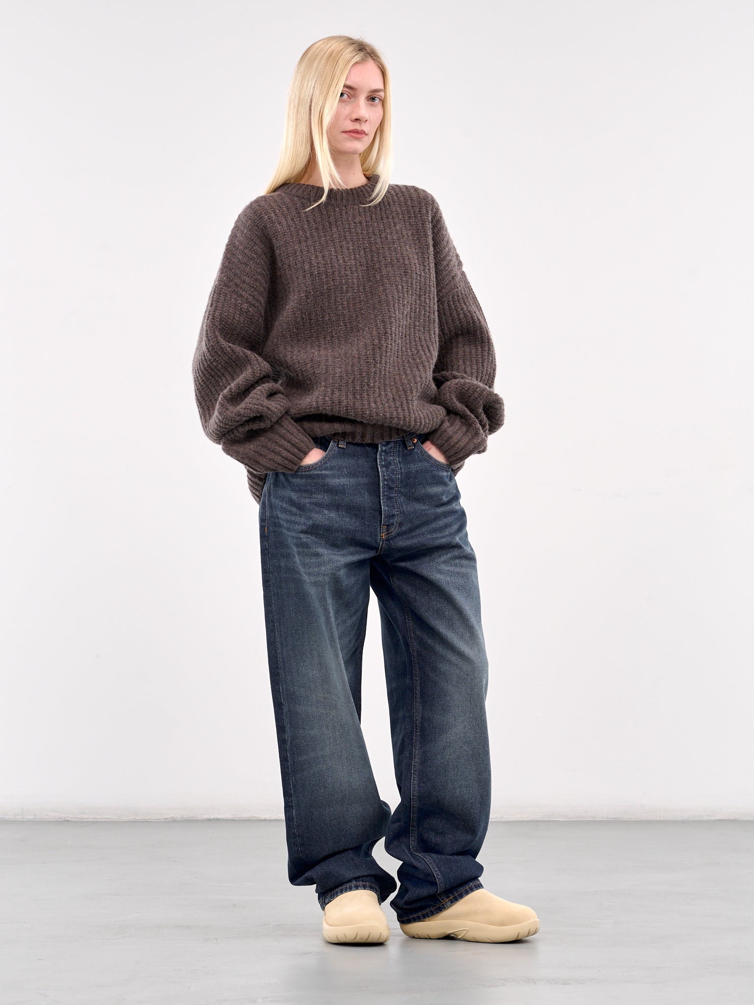 Knit Crewneck Sweater (AMBR2525-TAUPE)