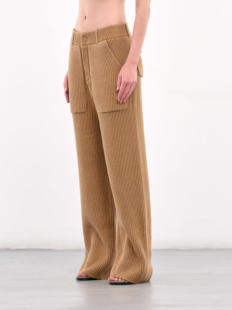 Ribbed Knit Trousers (AMBR2559-DEEP-CAMEL)