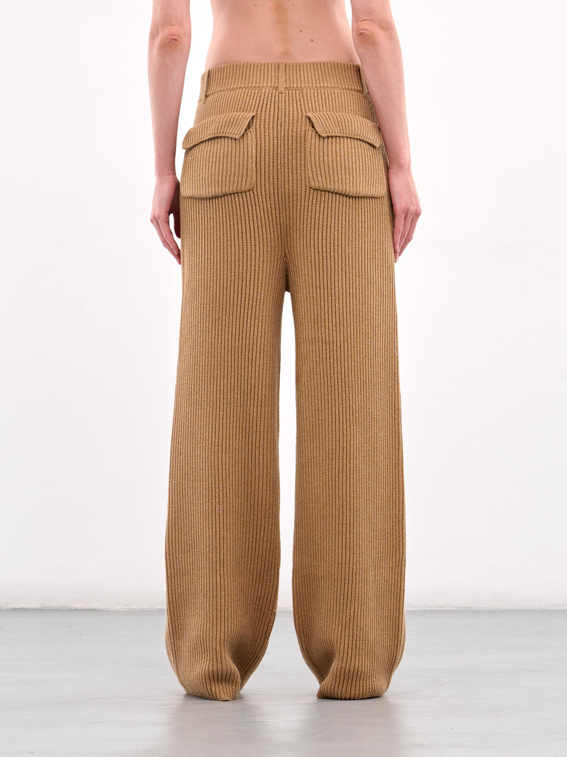 Ribbed Knit Trousers (AMBR2559-DEEP-CAMEL)