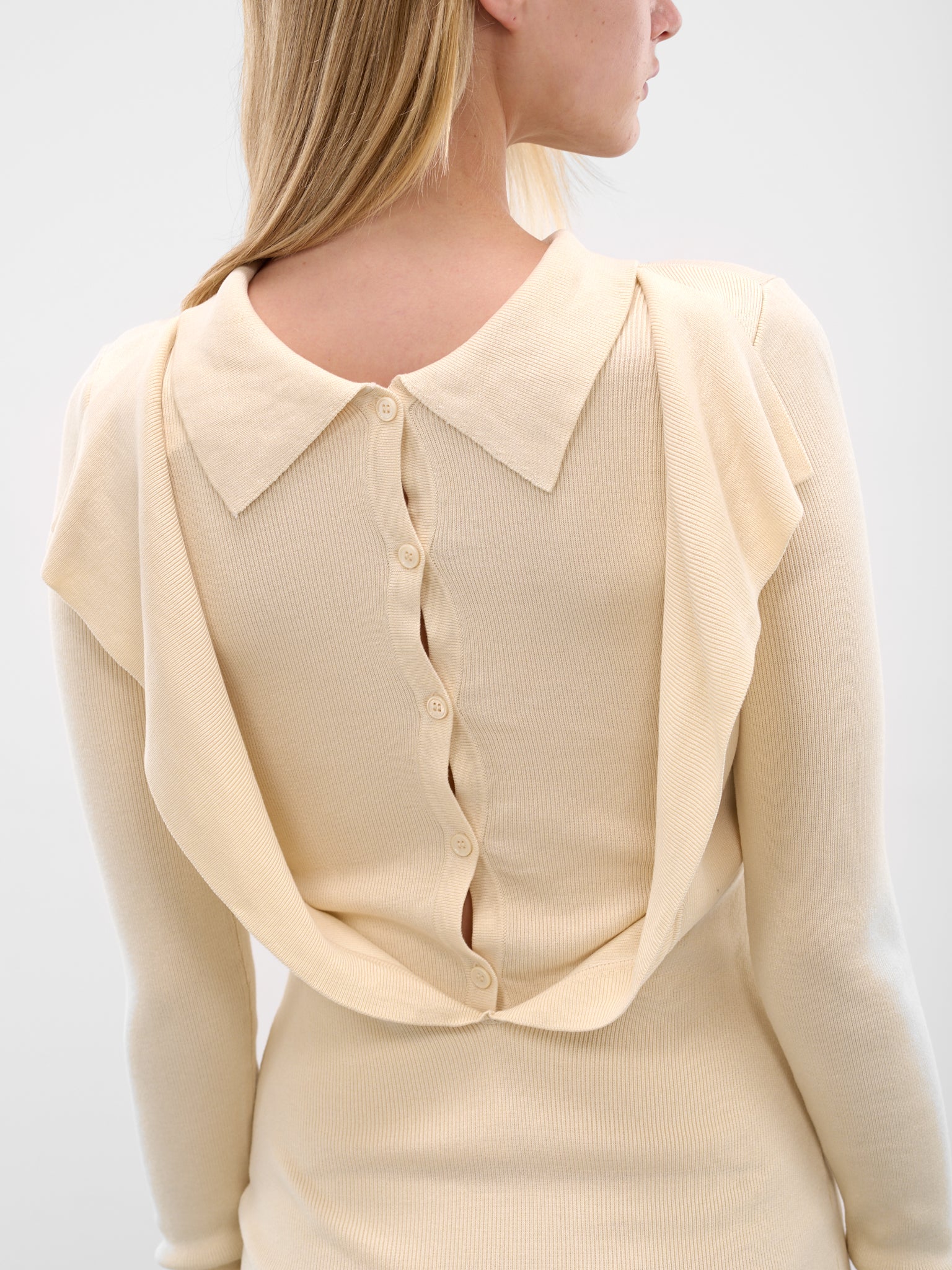 White Elowen Knit Mini Dress (AMFW2502-OFF-WHITE)