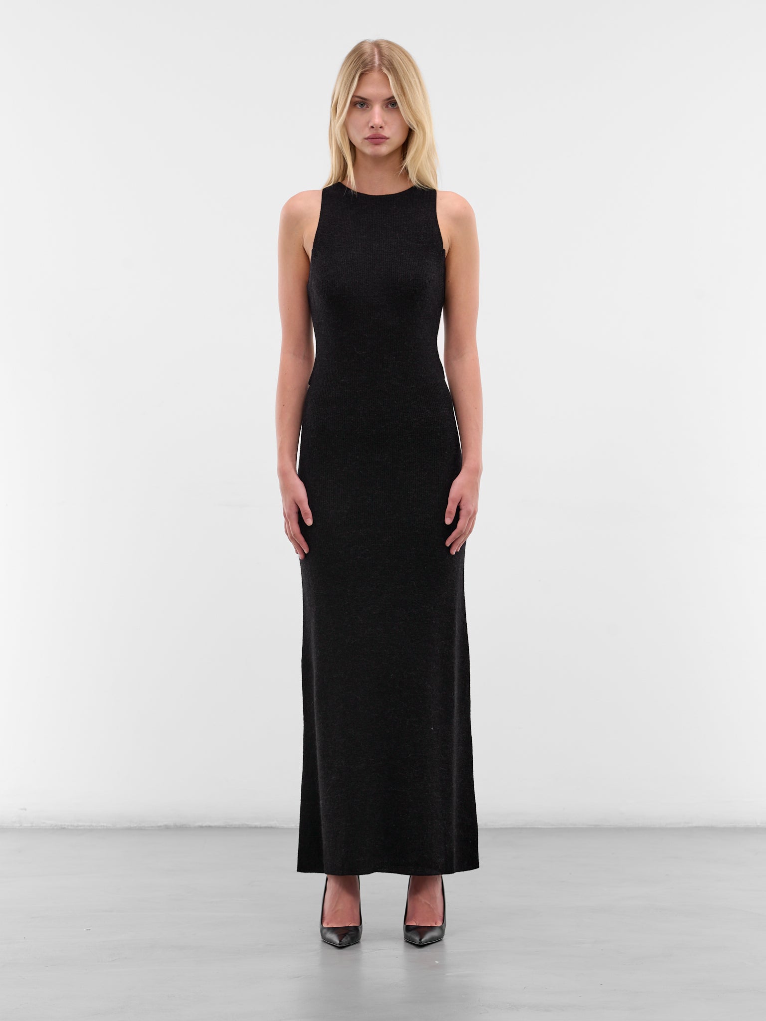 Black Lira Wool Maxi Dress (AMFW2517-BLACK)