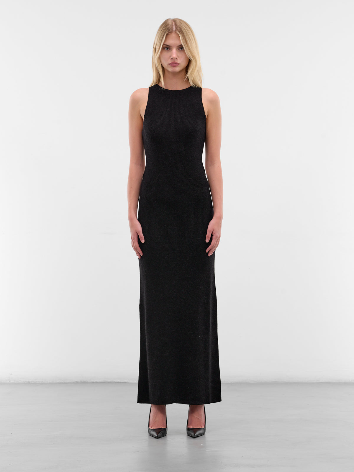 Black Lira Wool Maxi Dress (AMFW2517-BLACK)